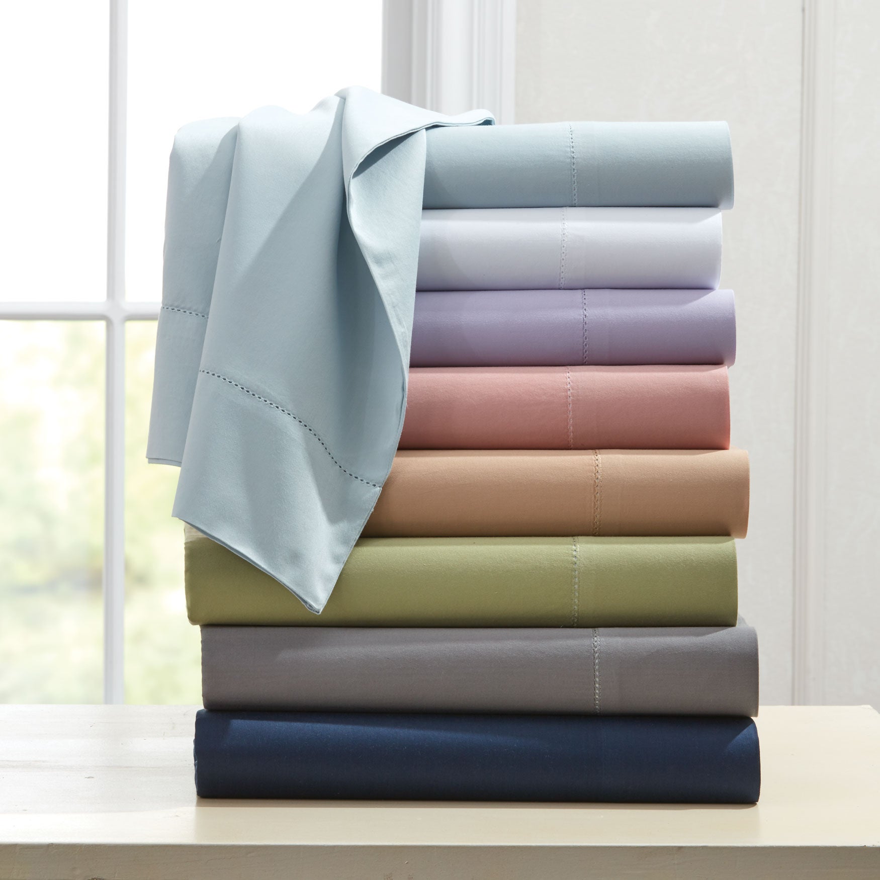 400TC Cotton Hemstitched Sheet Set Brylane Home