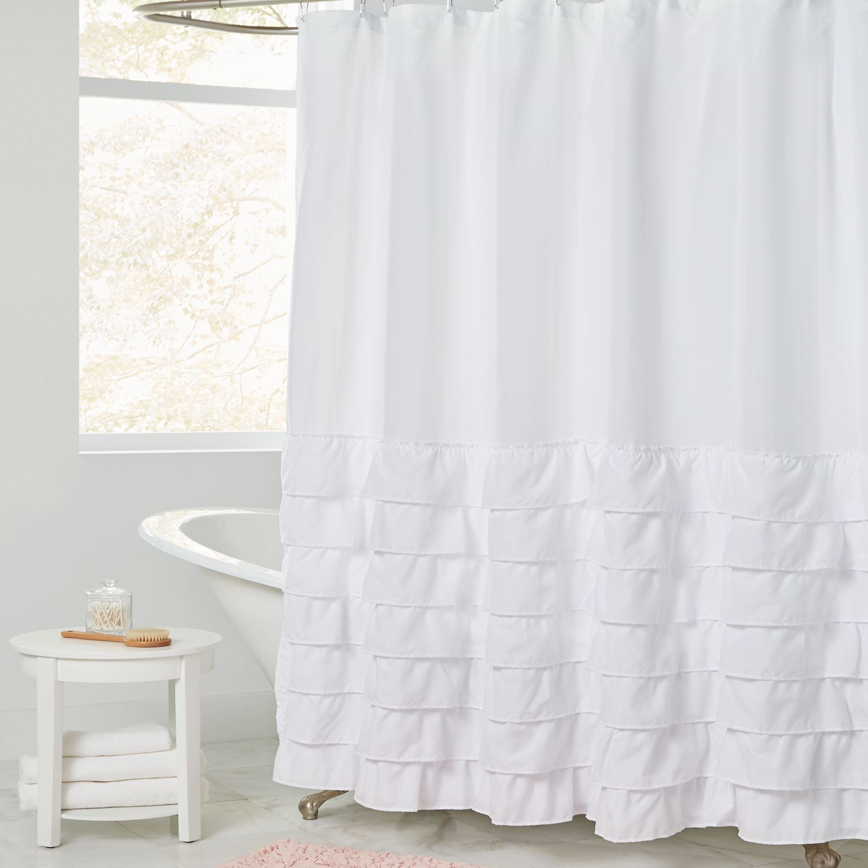 Melanie Ruffled Shower Curtain Bath Brylane Home