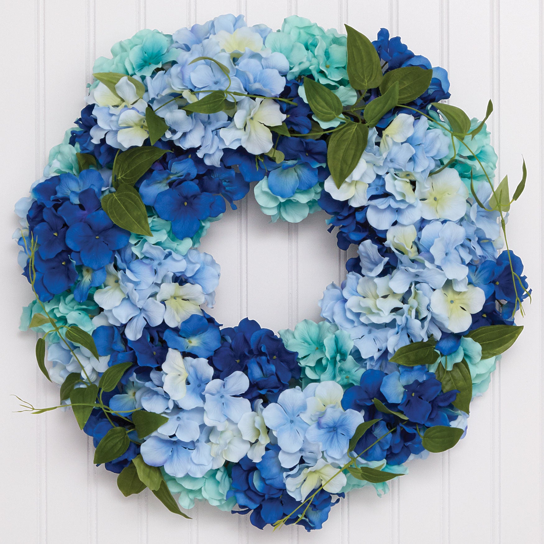 Blue Hydrangea Wreath Wreaths, Garlands & Swags Brylane Home