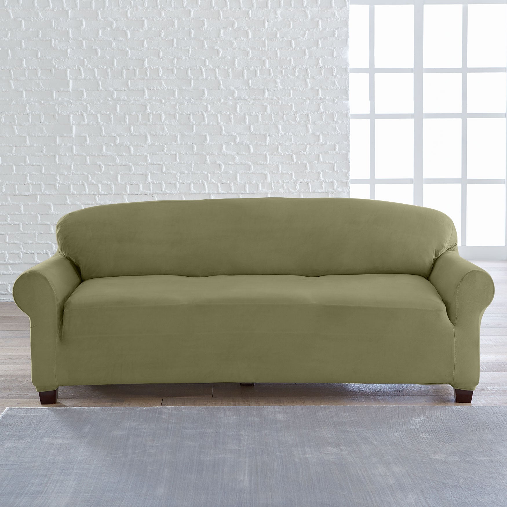 BrylaneHome® Studio Vera Stretch Velvet ExtraLong Sofa Slipcover