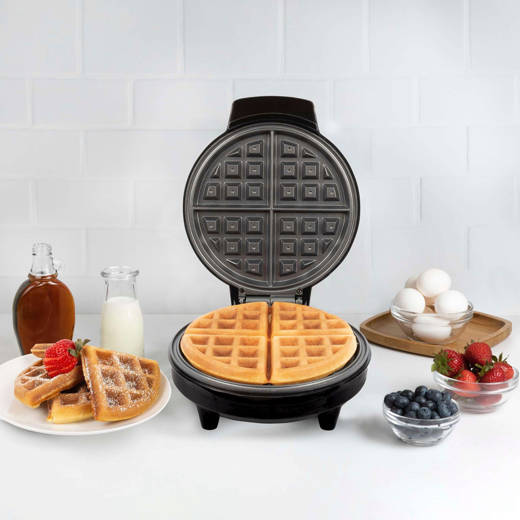 Kalorik Belgian Waffle Maker, Black and Stainless Steel Brylane Home