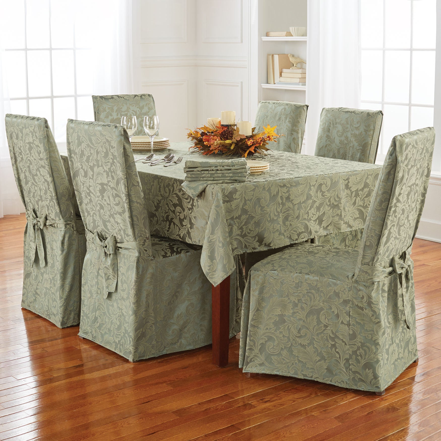 13 Pc Damask Table Linen Set Dining Chairs Tables Sets