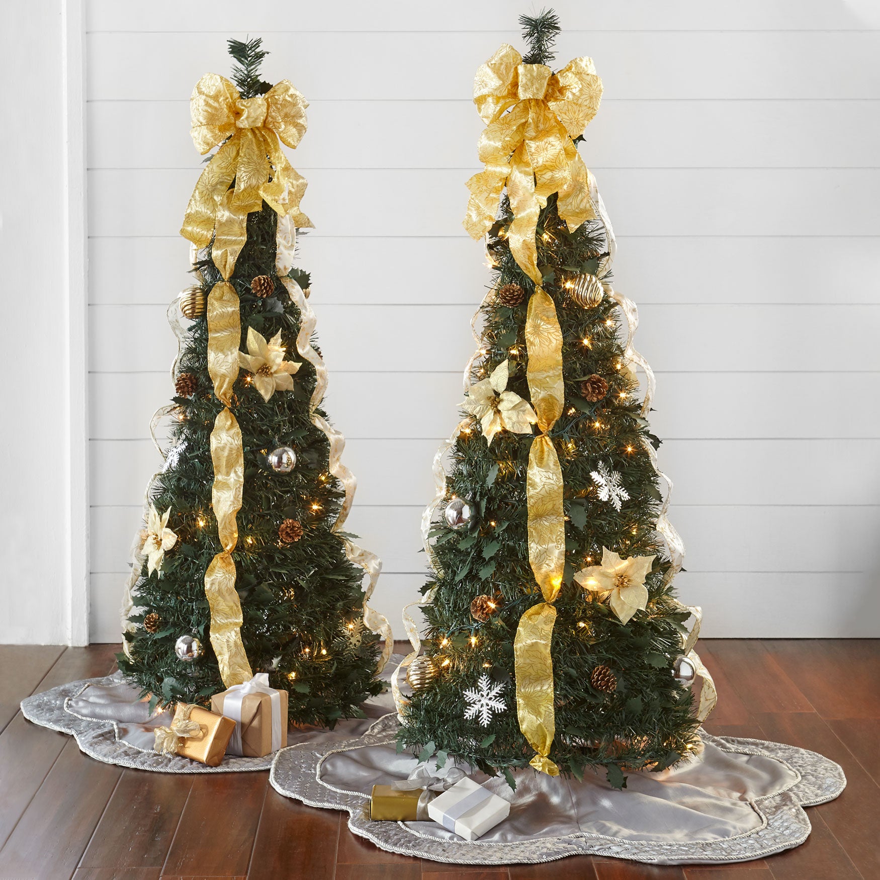 Fully Decorated Pre Lit 4 Pop Up Christmas Tree Christmas