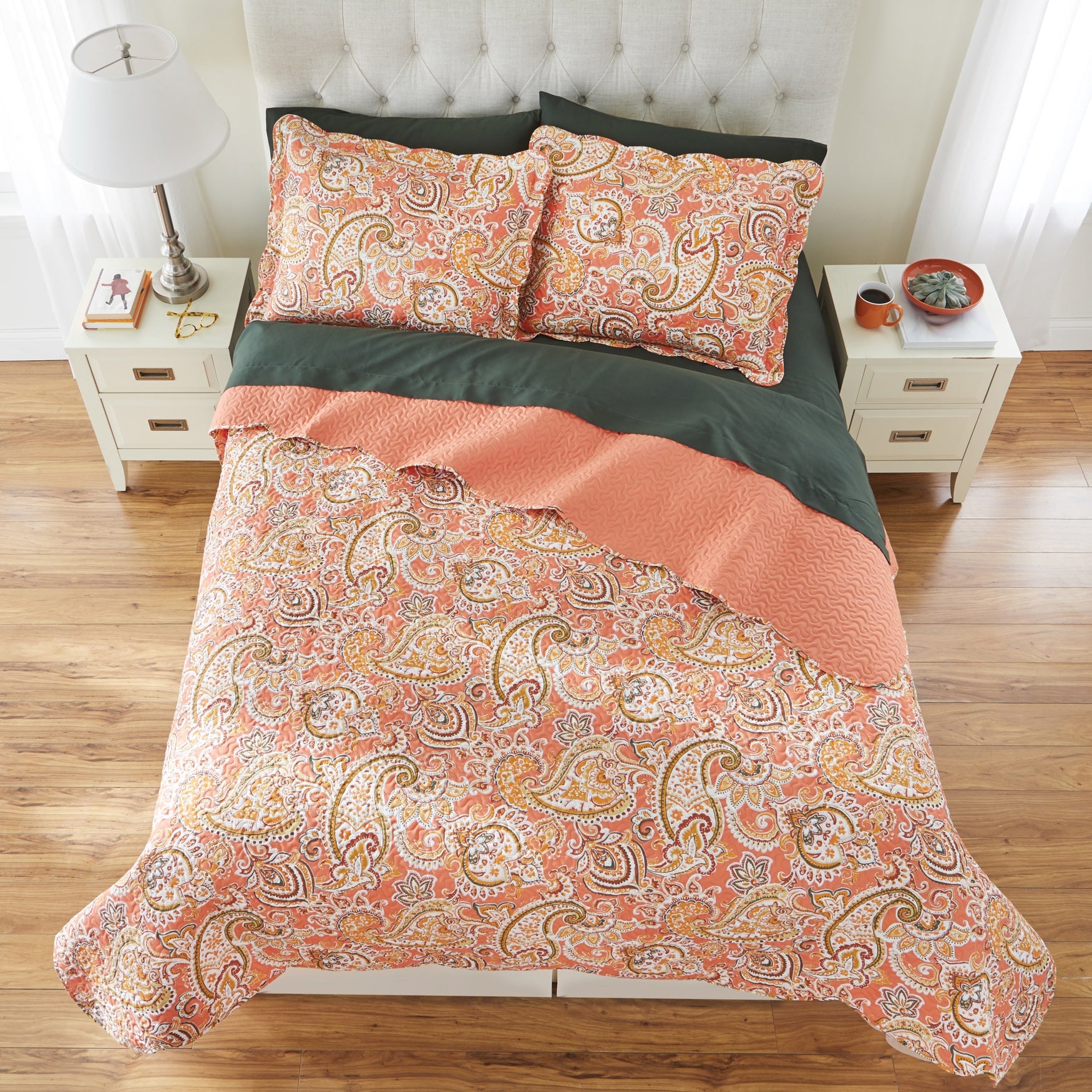 Bh Studio Paisley 3 Pc Microfiber Quilt Set Brylane Home