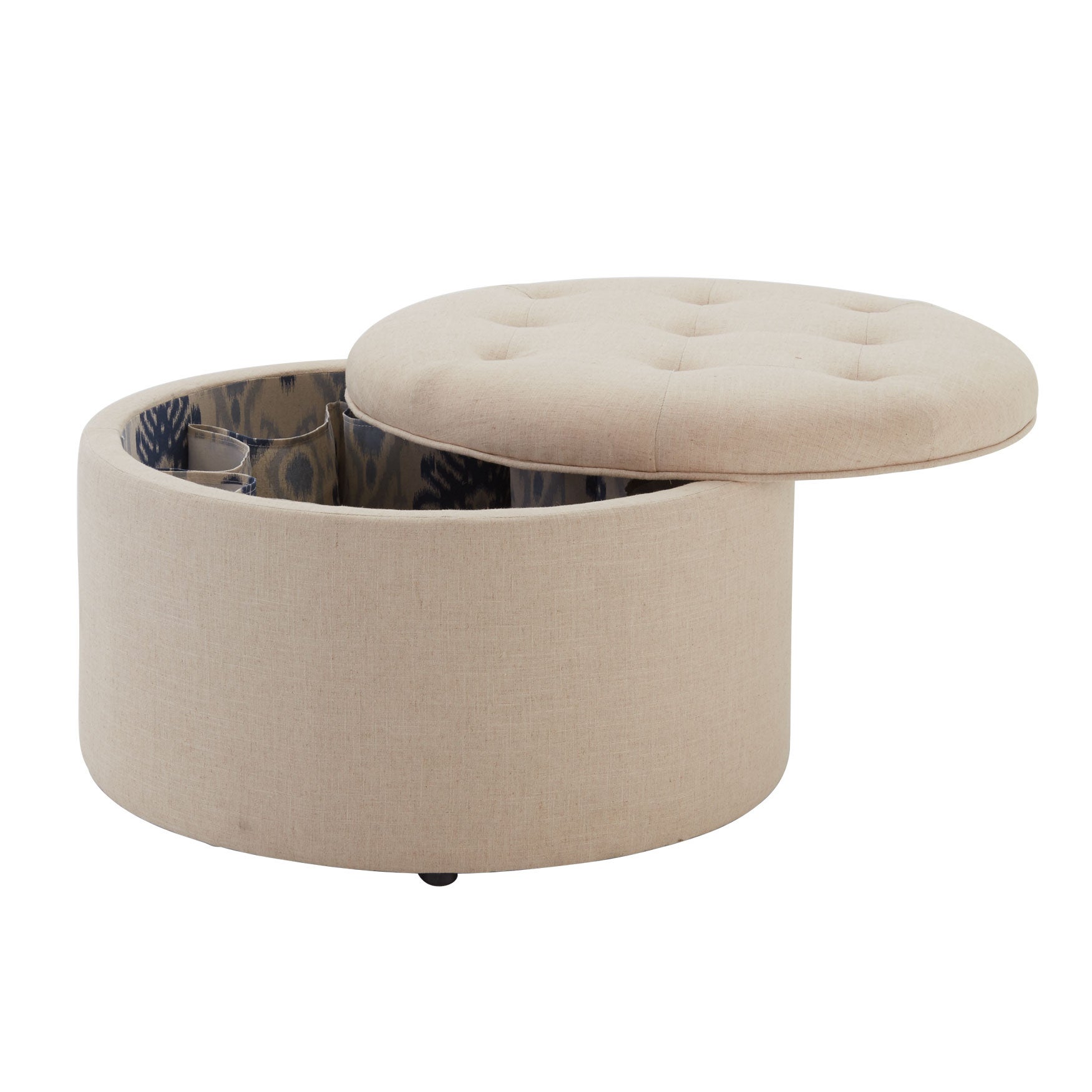 Hanson Round Shoe Storage Ottoman Brylane Home Hanson Round Shoe Storage Ottoman, Round Shoe Storage Ottoman