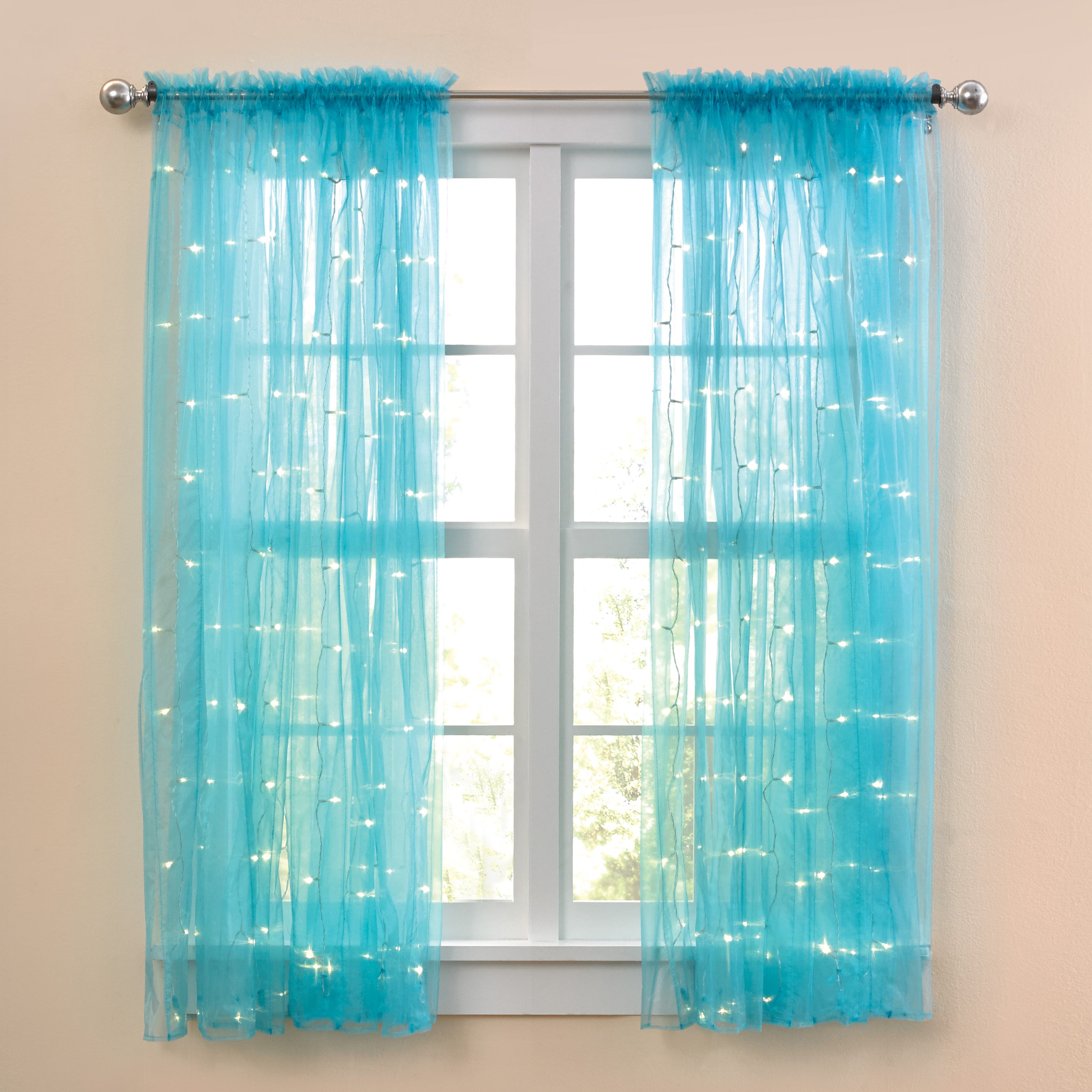 63 Quot Pre Lit Rod Pocket Curtain Panel Plus Size Sheer