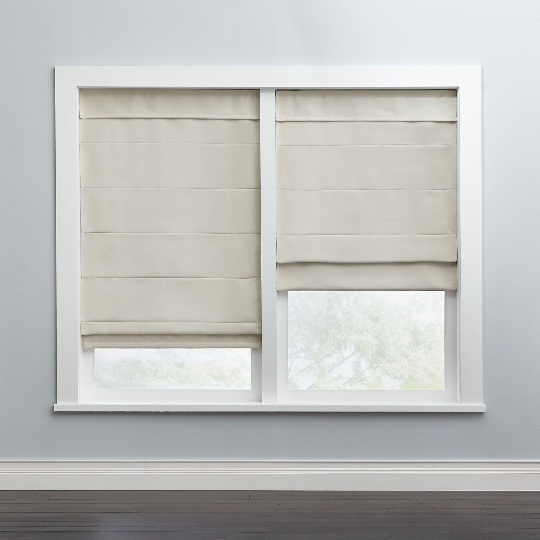Cordless Large Fold Woven Blackout Roman Shade Blinds & Shades