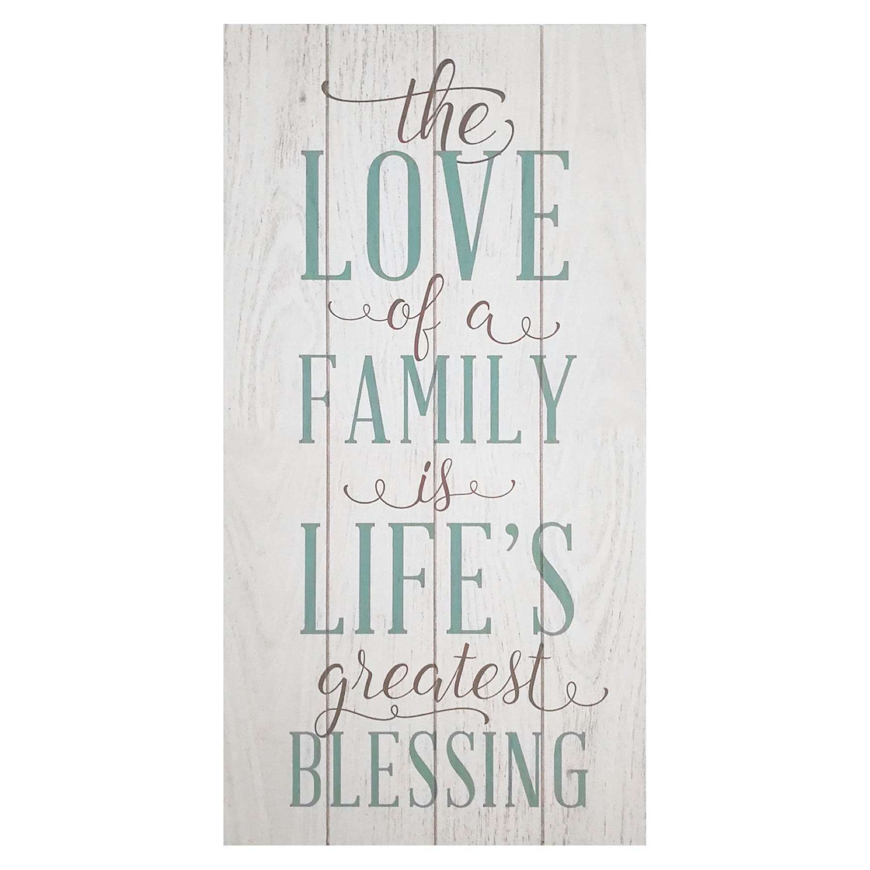 The love of a family is a life&apos;s greatest blessing Wall Art, WHITE