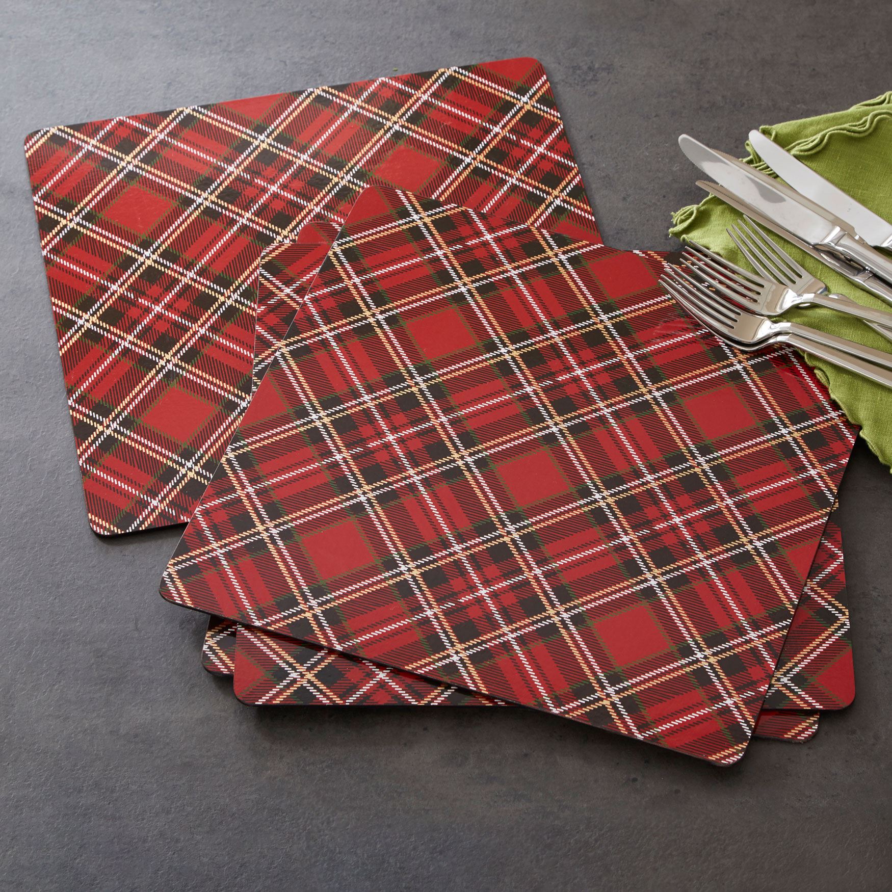 Tartan Plaid Metallic Placemats, Set of 4 Dining & Entertaining