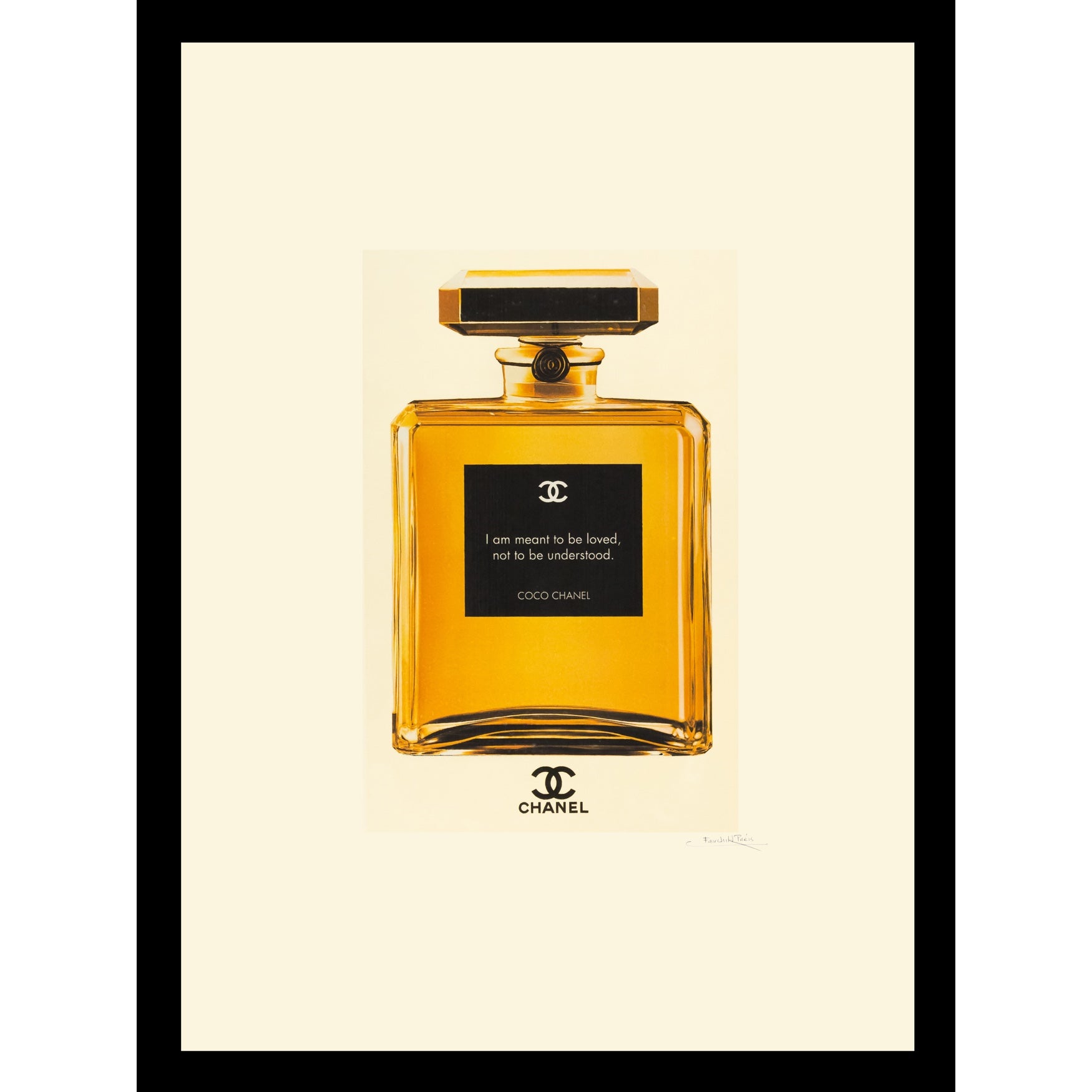 Chanel Perfume Bottle Quote 14 X 18 Gold Framed Print Brylane Home Chanel Perfume Bottle Quote 14 X 18 Gold Framed Print Brylane Home