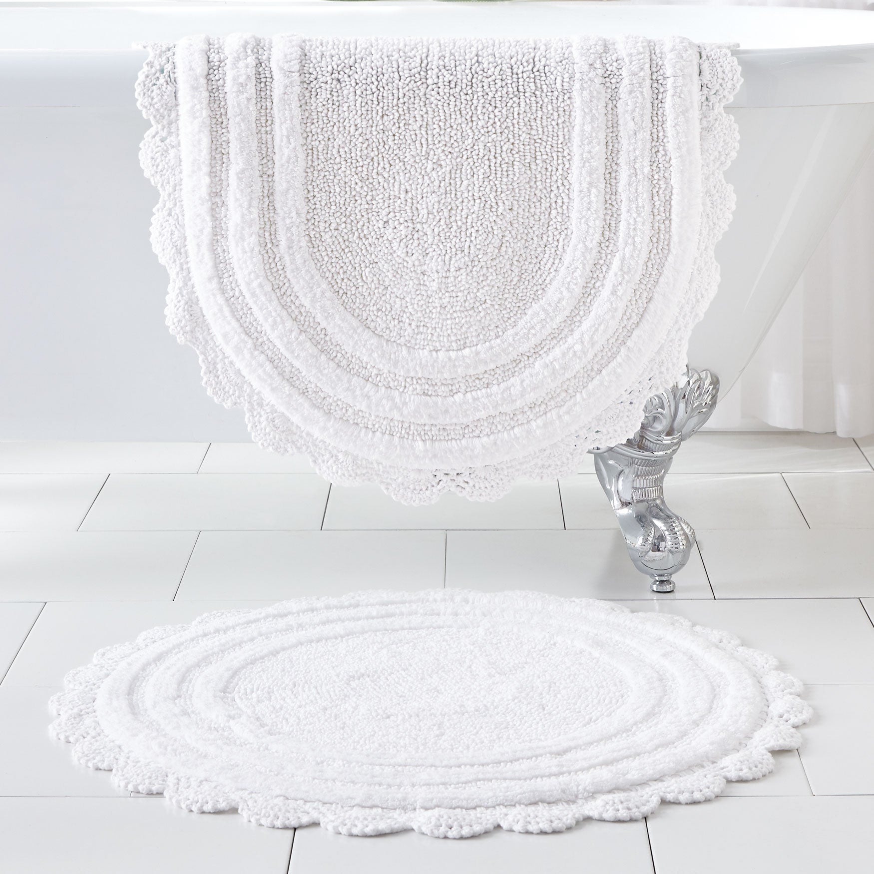 Oval Crochet Bath Rug Brylane Home