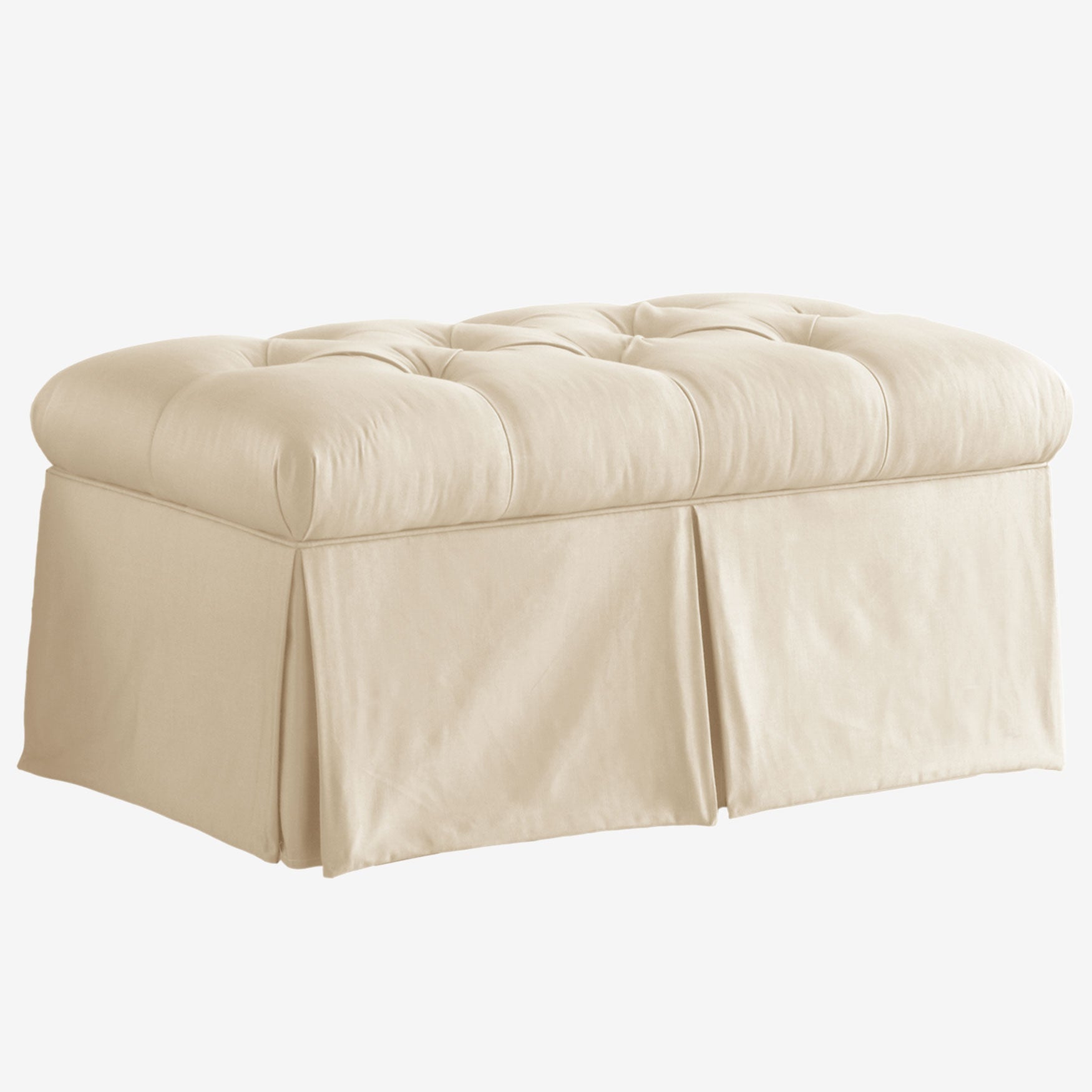 Skirted Storage Bench In Shantung Benches Ottomans Brylane Home