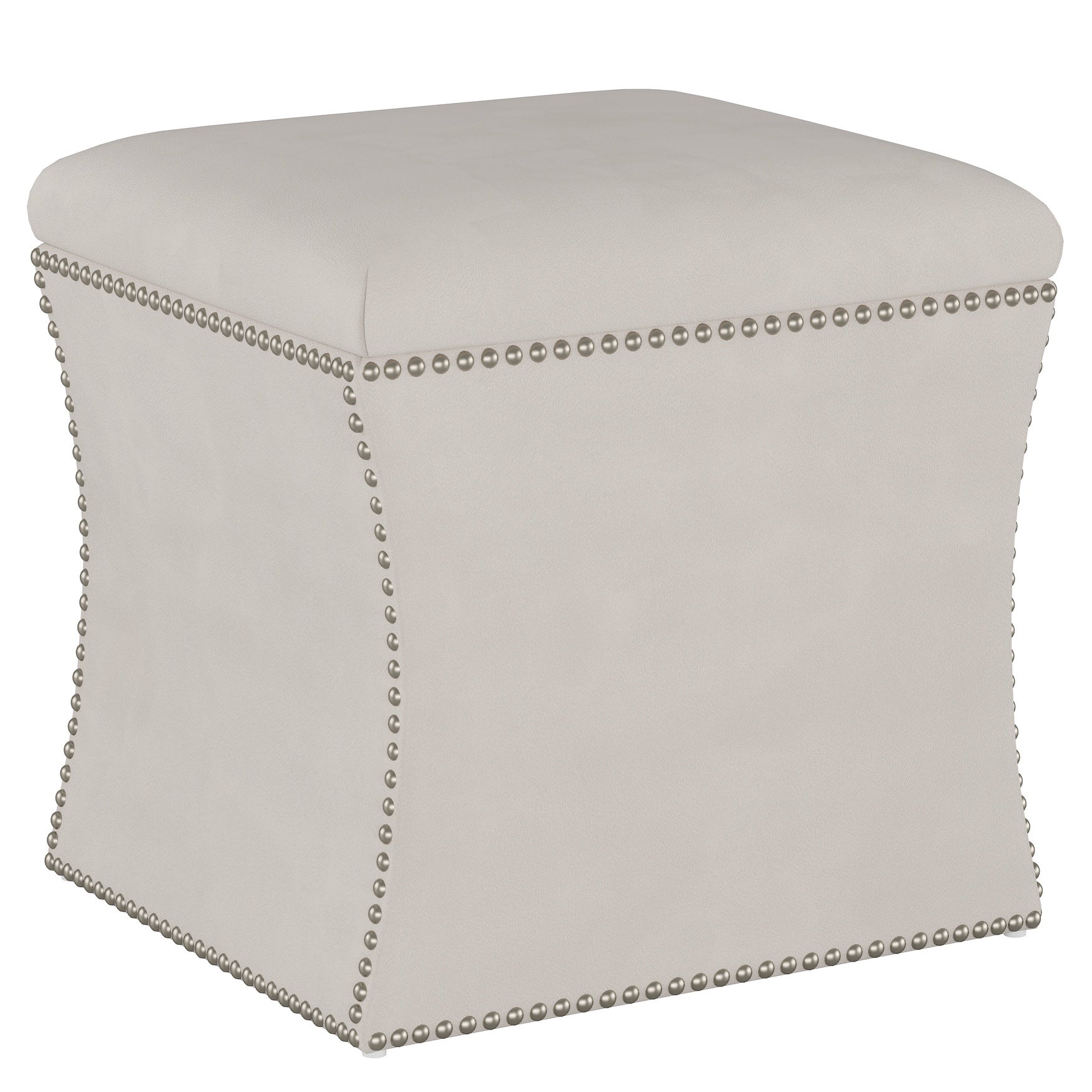 Microsuede Nail Button Storage Ottoman Benches Ottomans