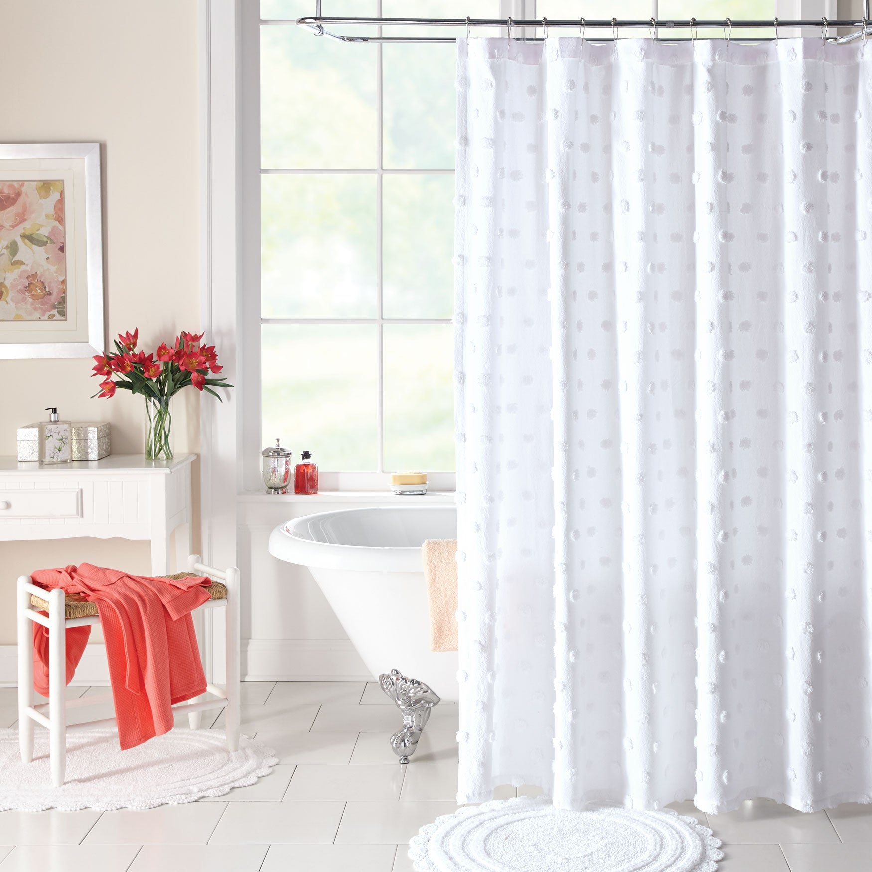 Georgia Chenille Shower Curtain Bath Accessories