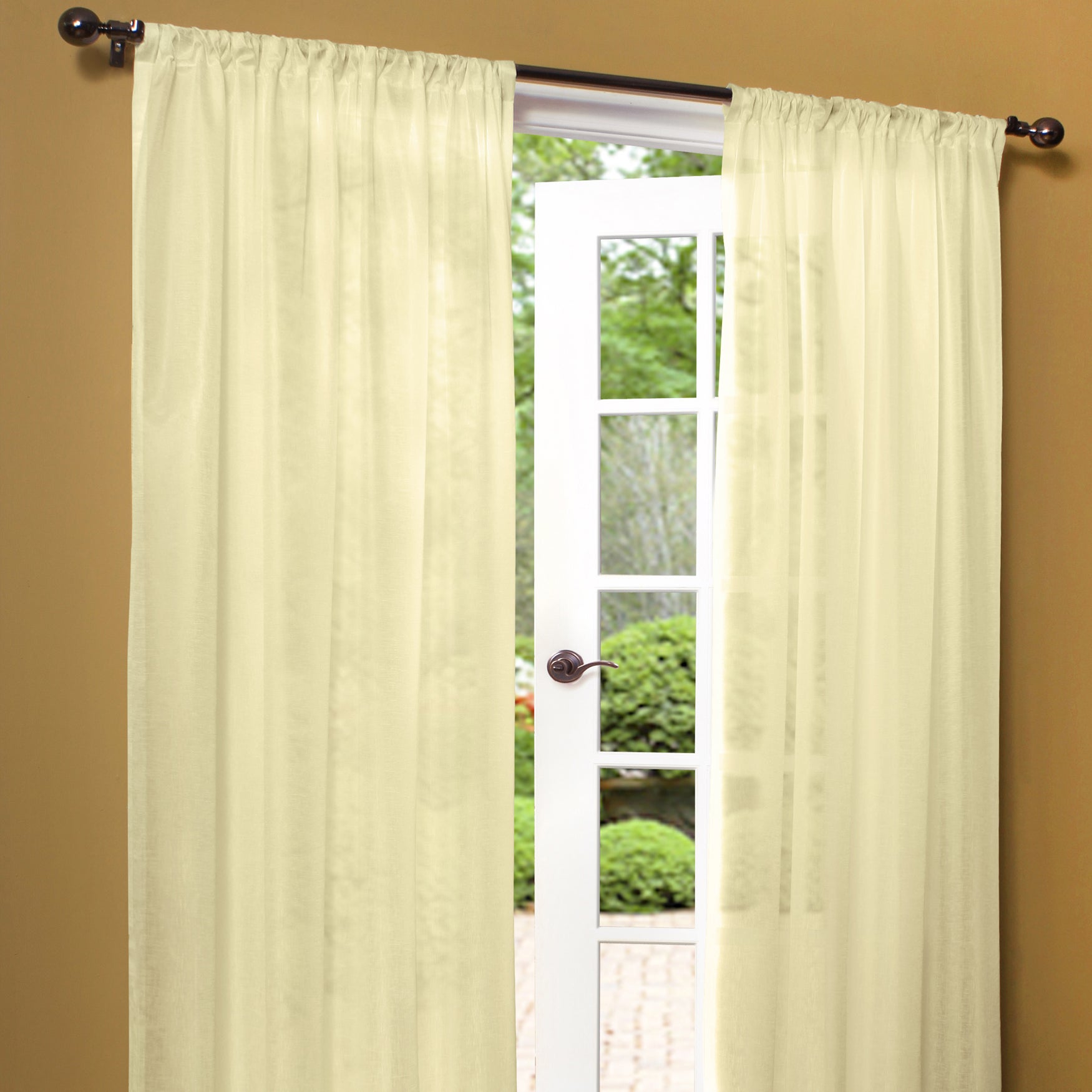 Weathershield Rod Pocket Panel Sheer Curtains Brylane Home