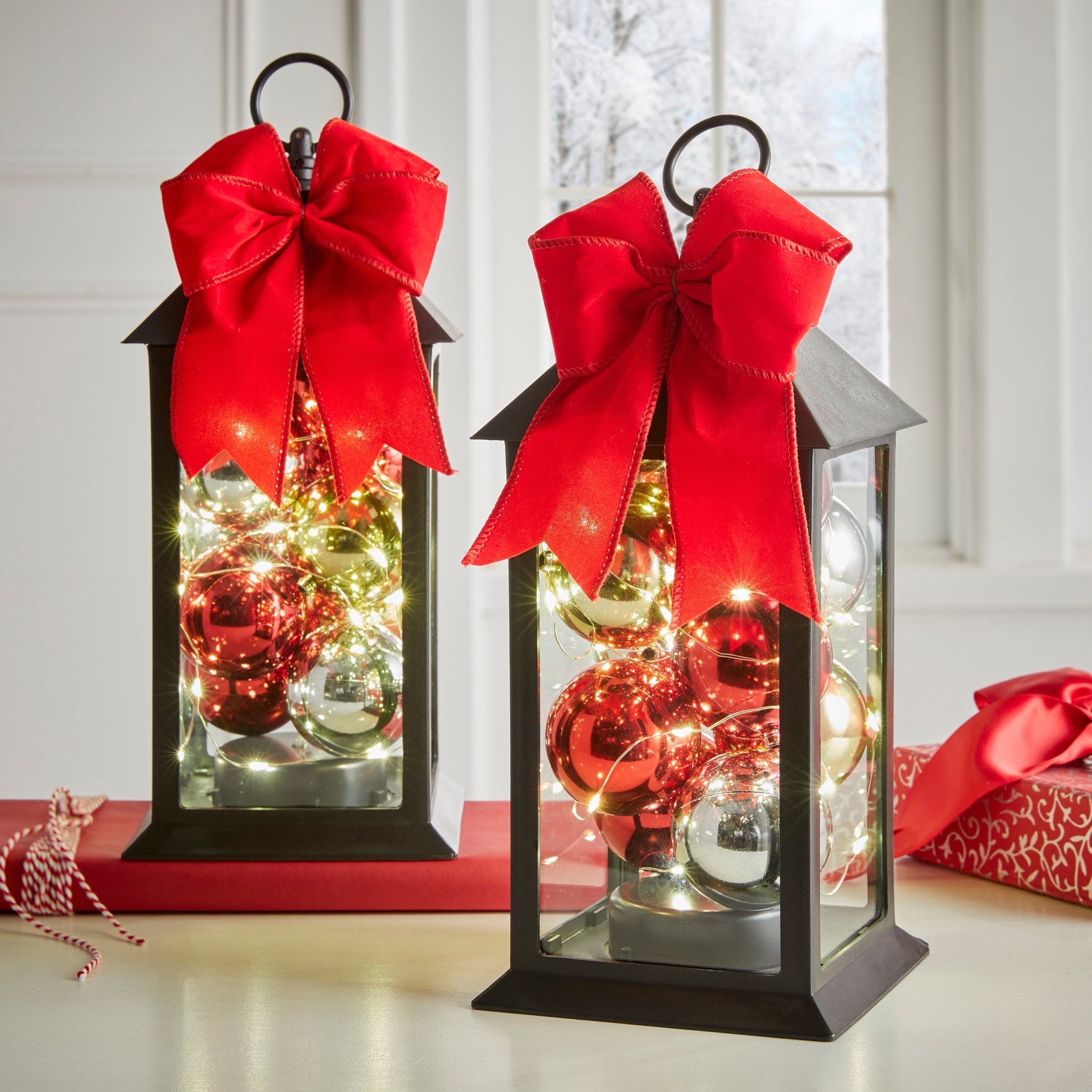 12"H LED ORNAMENT LANTERNS, SET OF 2 Brylane Home