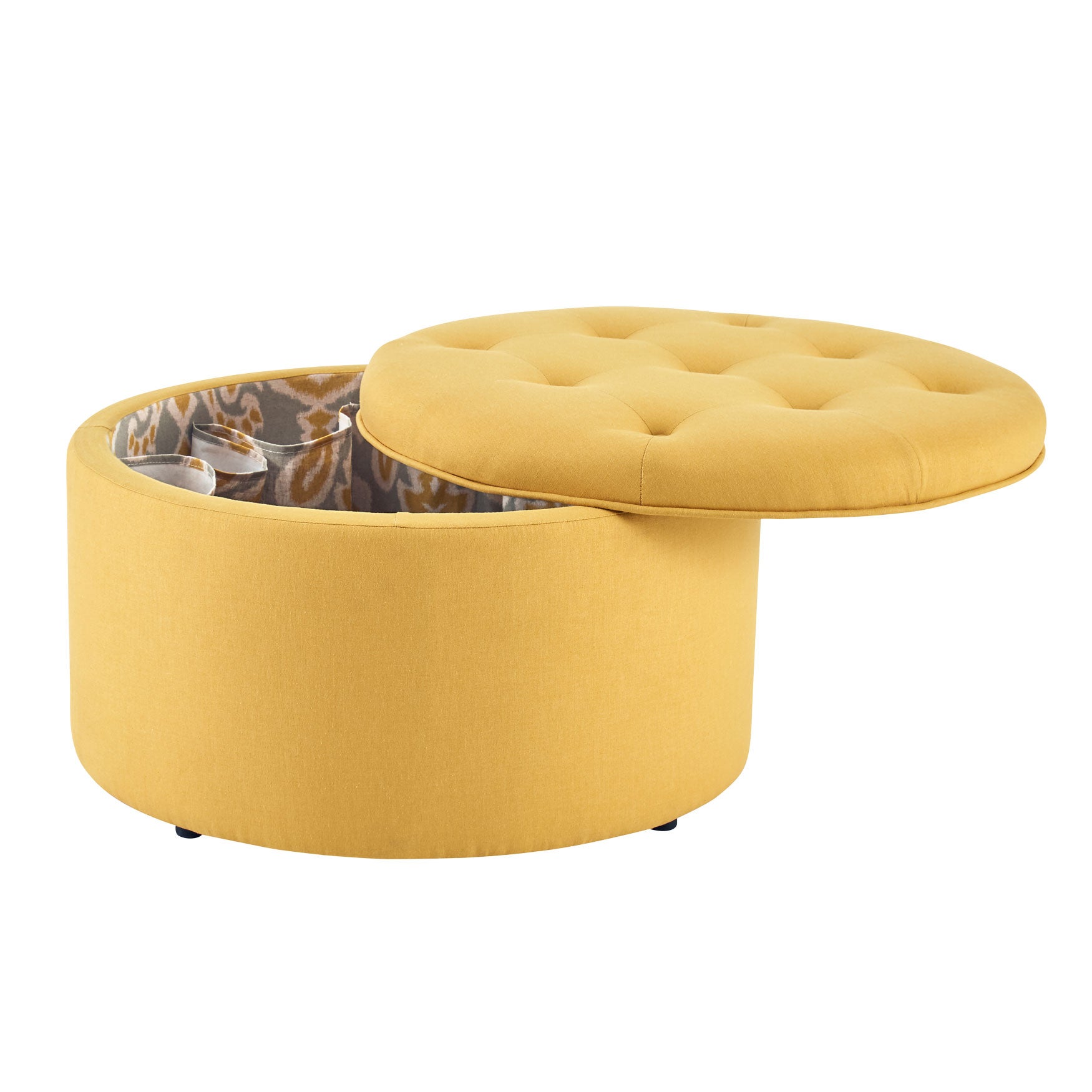 Hanson Round Shoe Storage Ottoman Brylane Home Hanson Round Shoe Storage Ottoman, Round Shoe Storage Ottoman