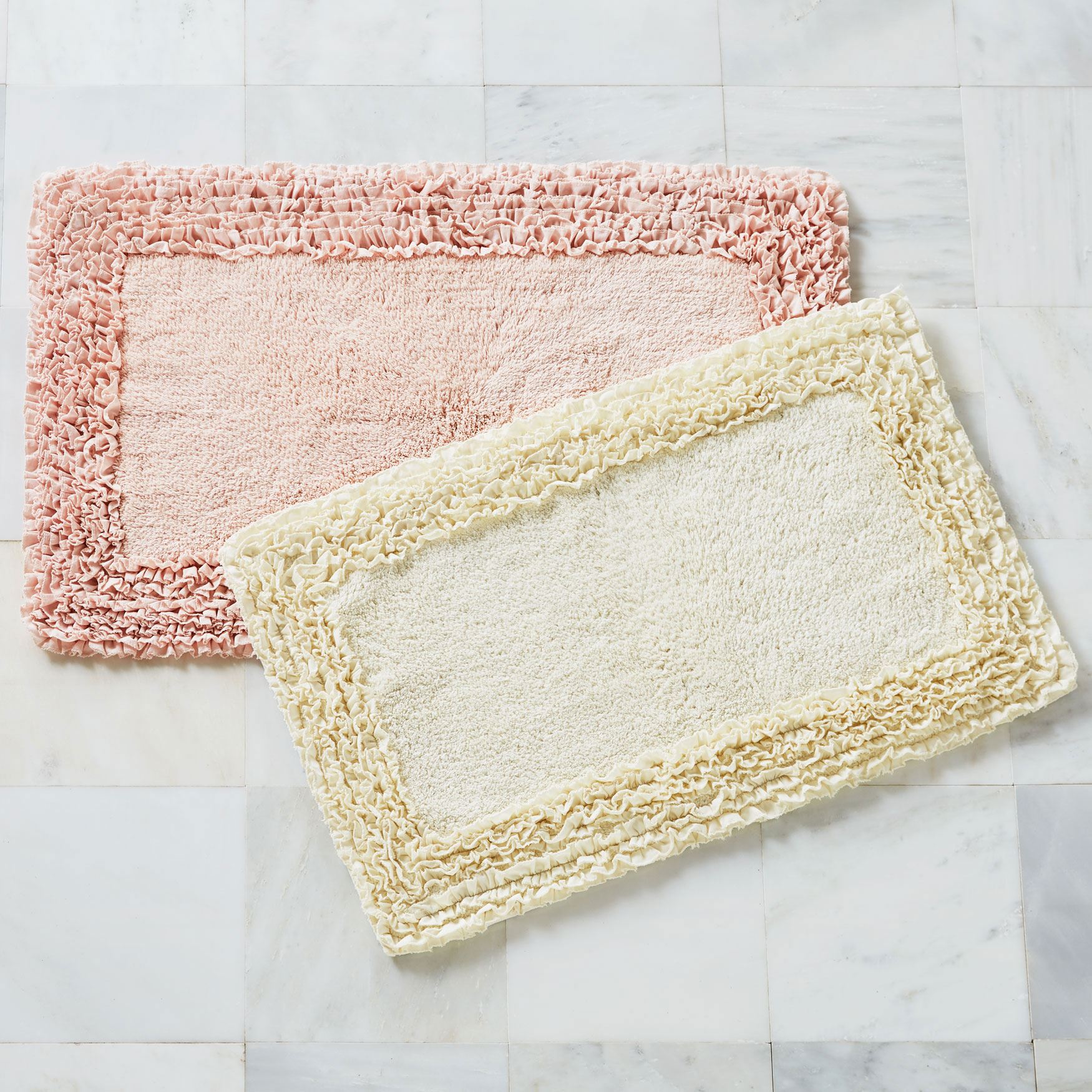 Ruffle Border Bath Rug Collection Brylane Home