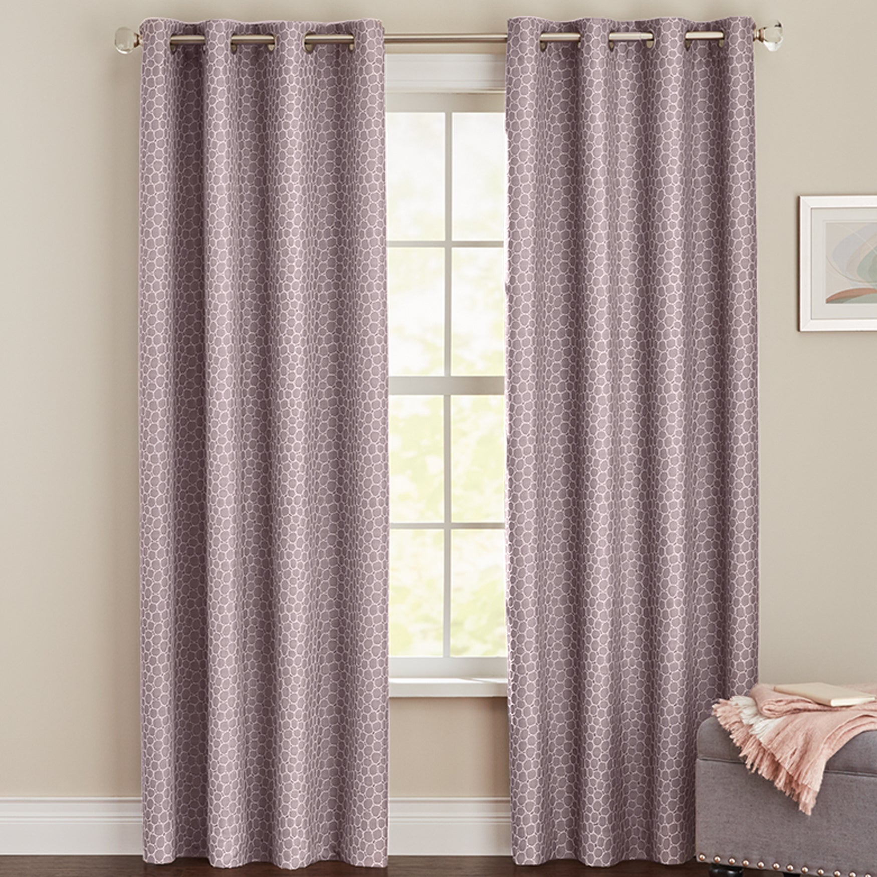 Fizz Jacquard Grommet Panel Window Brylane Home
