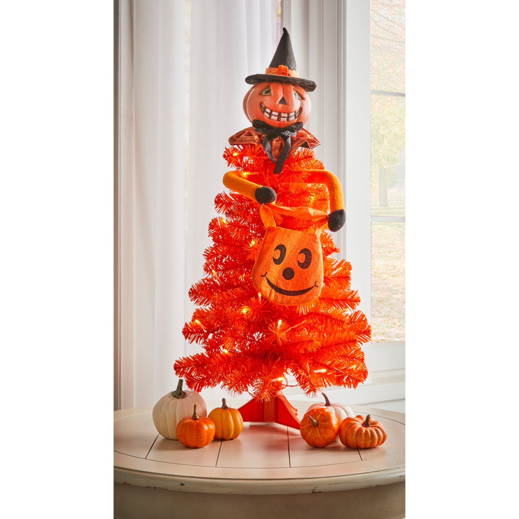 Halloween Pumpkin Figure Tabletop Tree Brylane Home