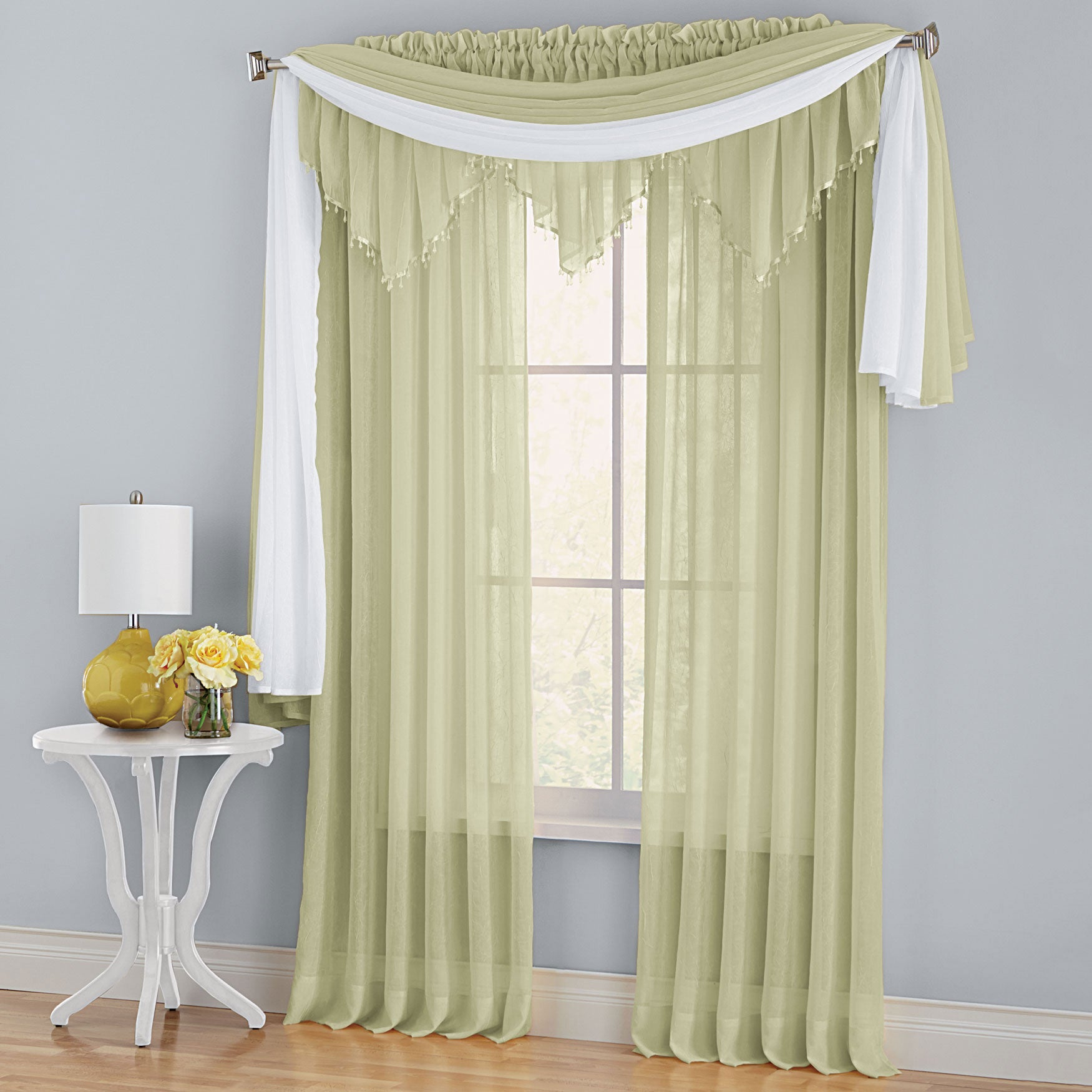 BH Studio Crushed Voile Ascot Valance Valances Brylane Home