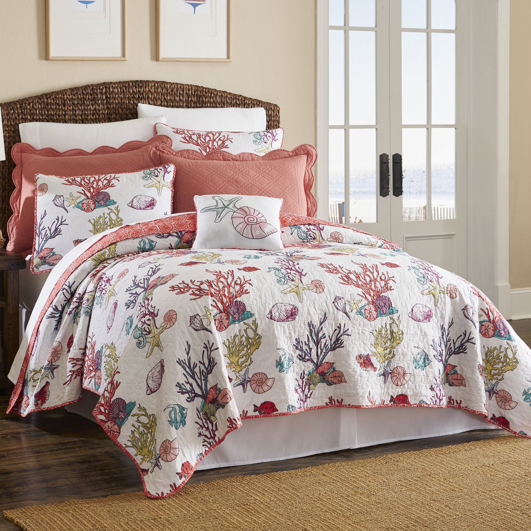 Coral Reef 3Pc. Quilt Set Bedding Brylane Home