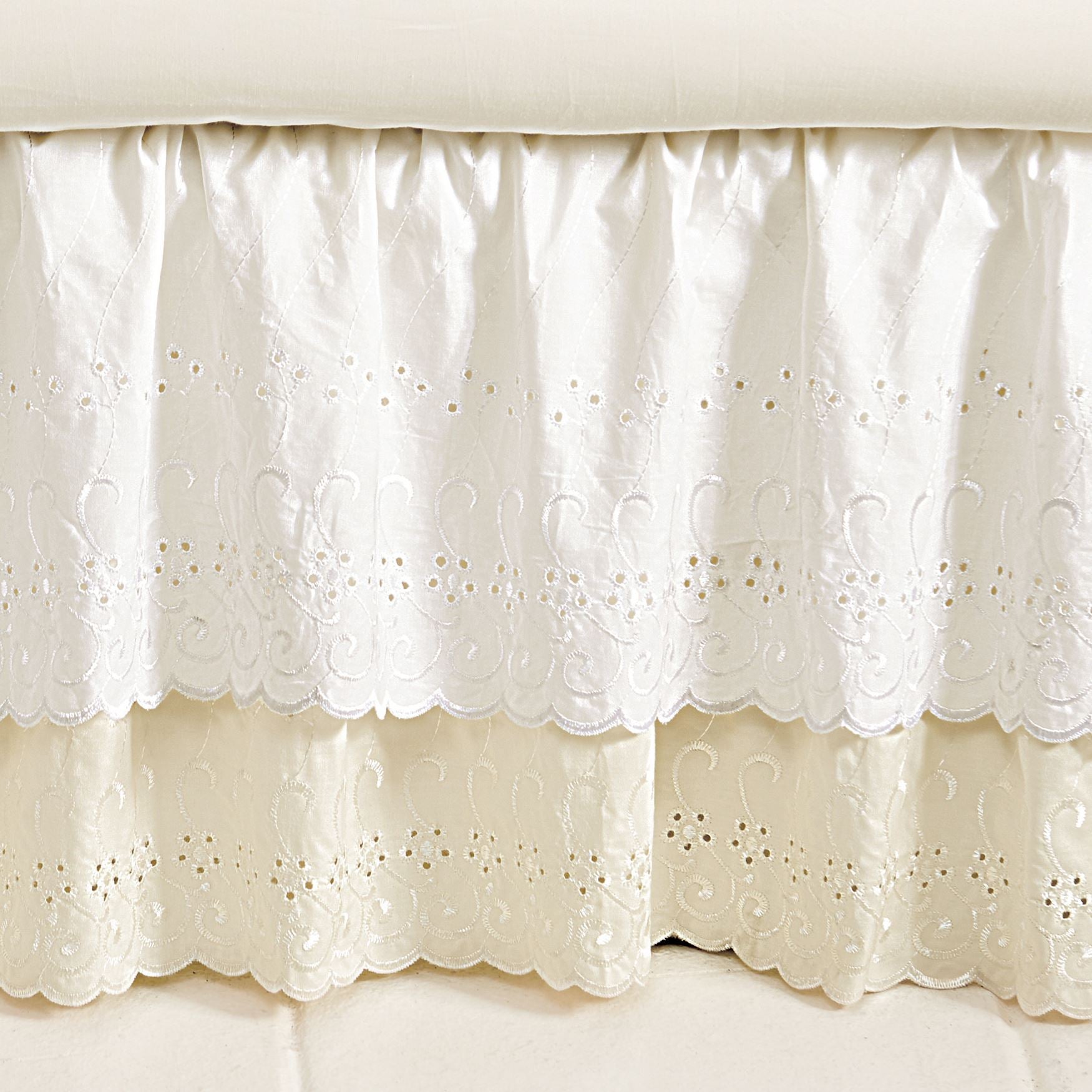 Eyelet Bedskirt Plus Size Bed Skirts Brylane Home Eyelet Bedskirt