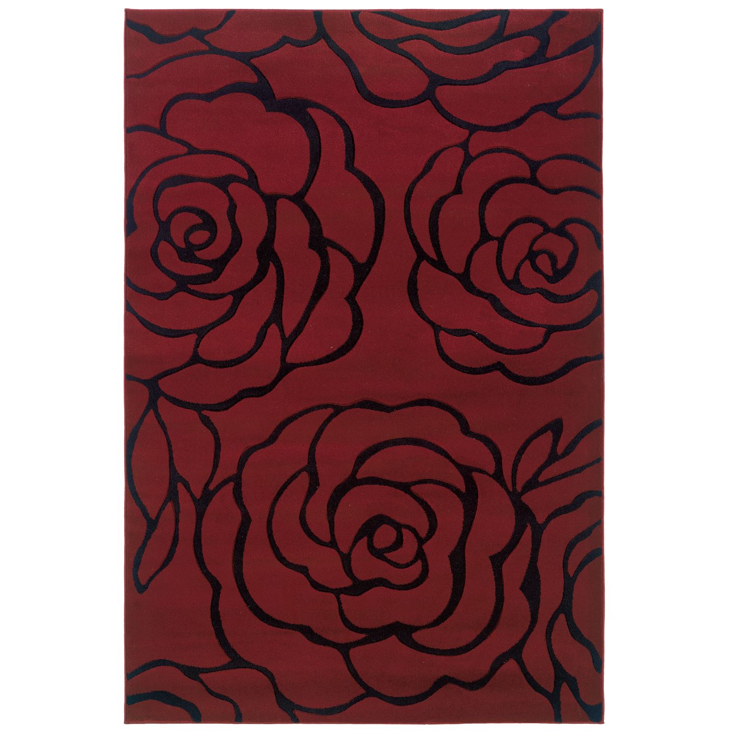 Milan Red/Black Area Rug Collection, 