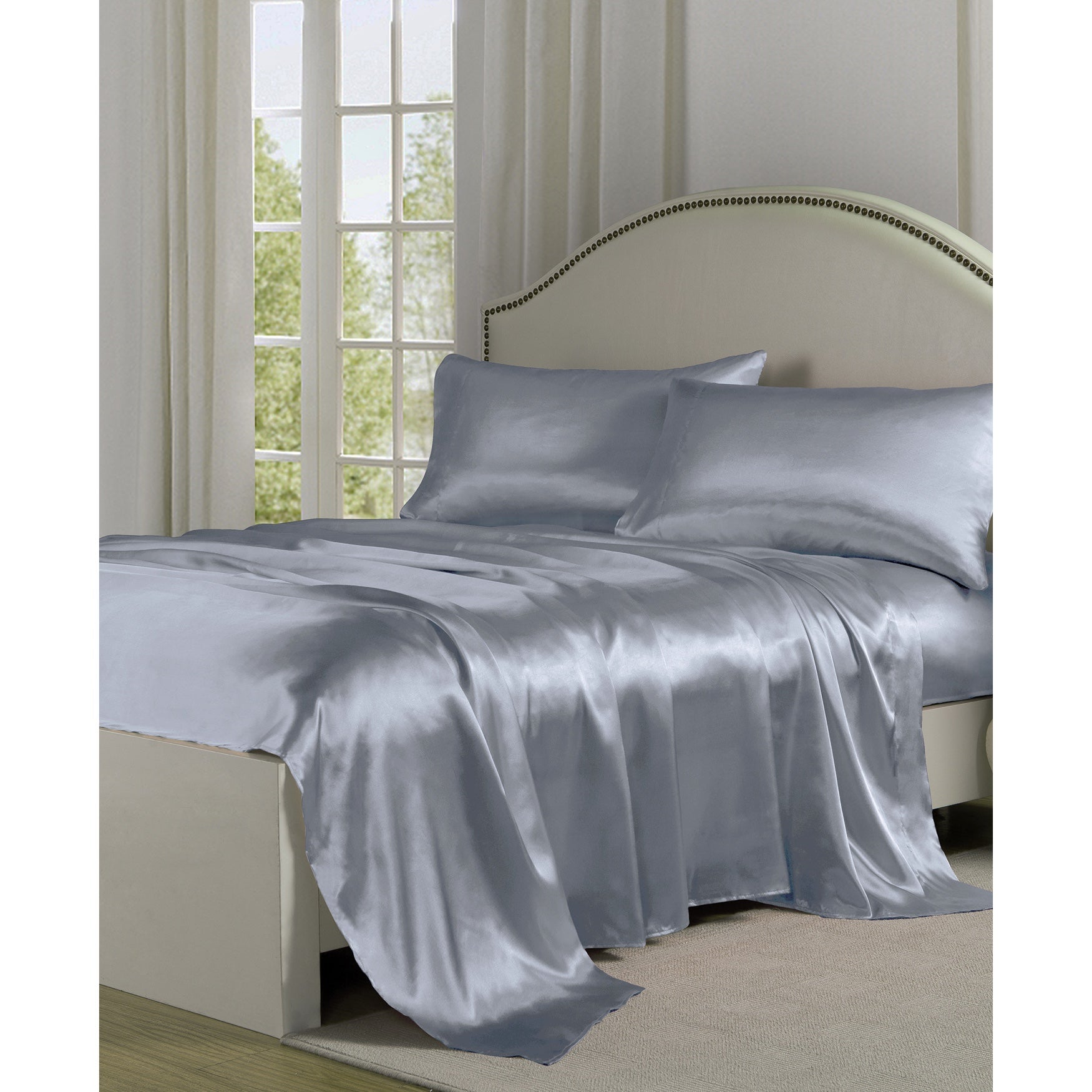 Belles & Whistles Black Satin Sheet Set Sheets Brylane Home