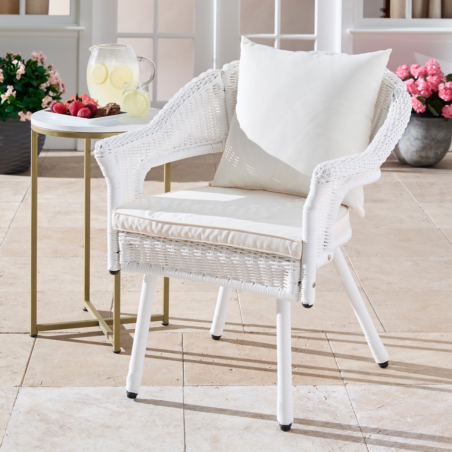 Roma All Weather Wicker Stacking Chair Brylane Home