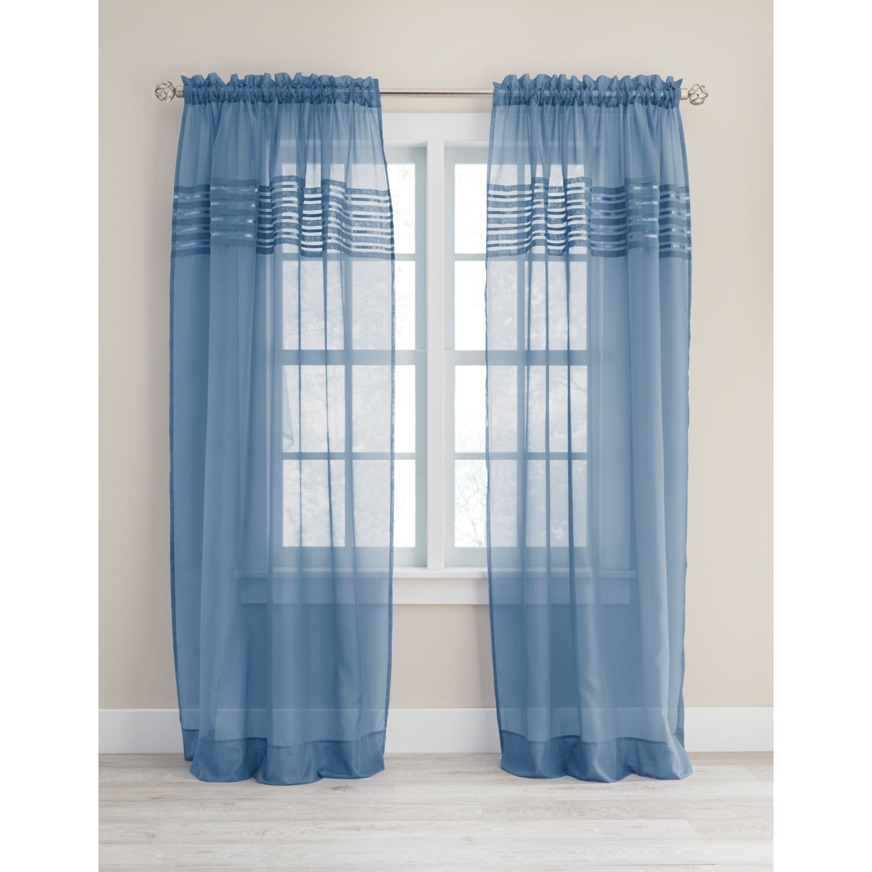 BH Studio Pleated Voile Rod Pocket Panel Brylane Home