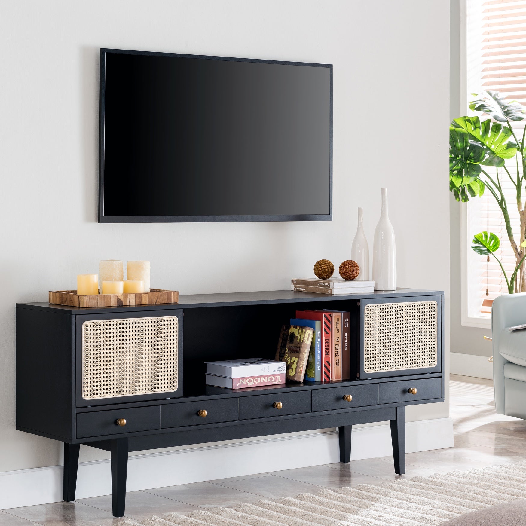 Holly Martin Simms Midcentury Modern Media Console Media Tv