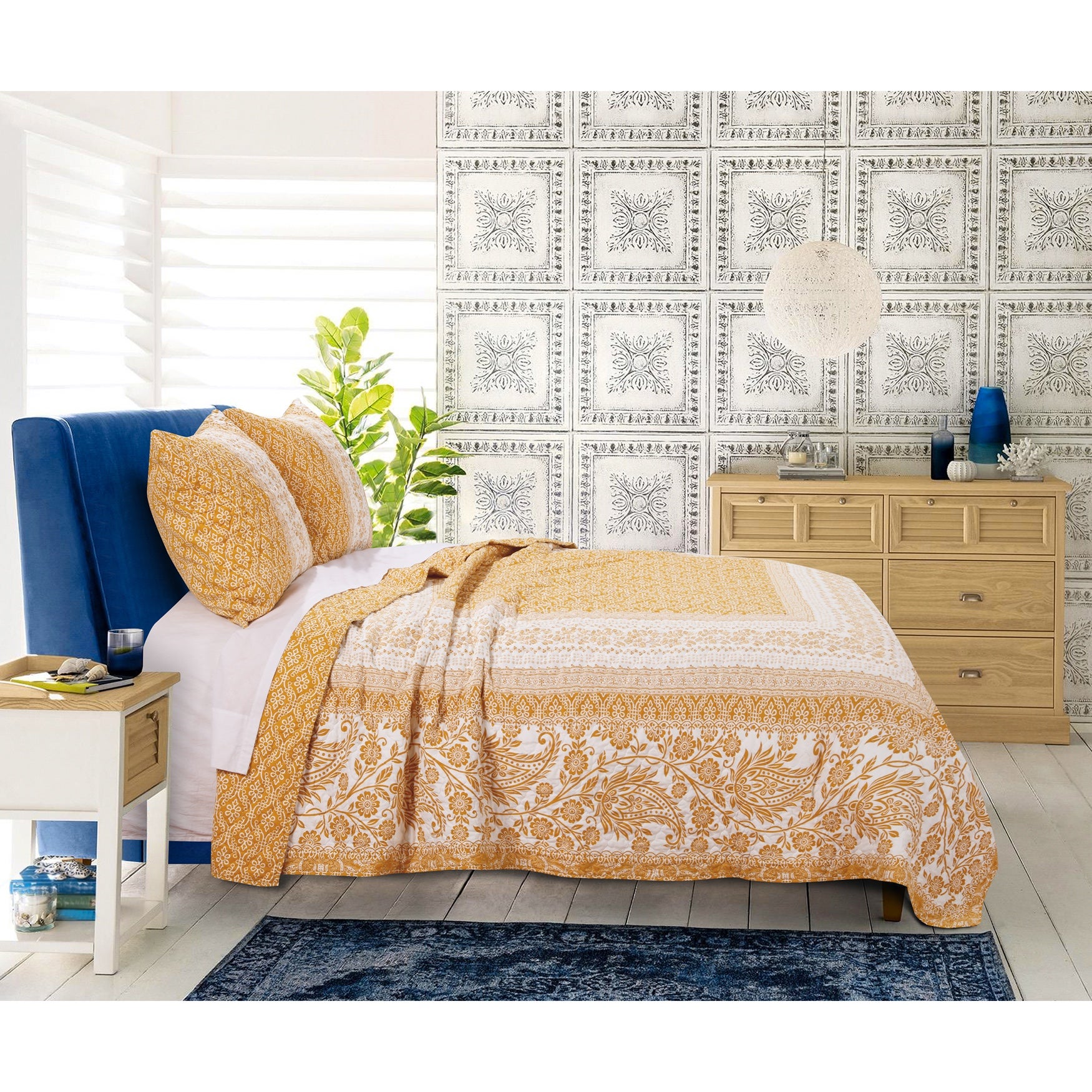 Mykonos Gold Quilt Set Brylane Home