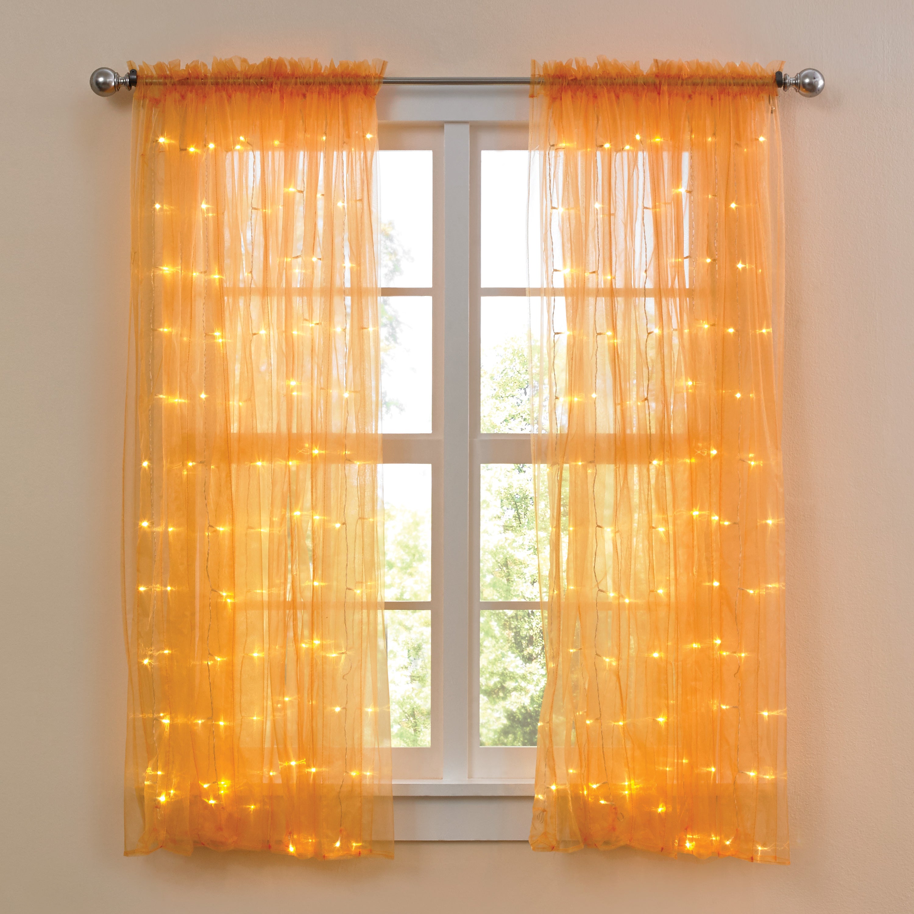 63 Quot Pre Lit Rod Pocket Curtain Panel Sheer Curtains