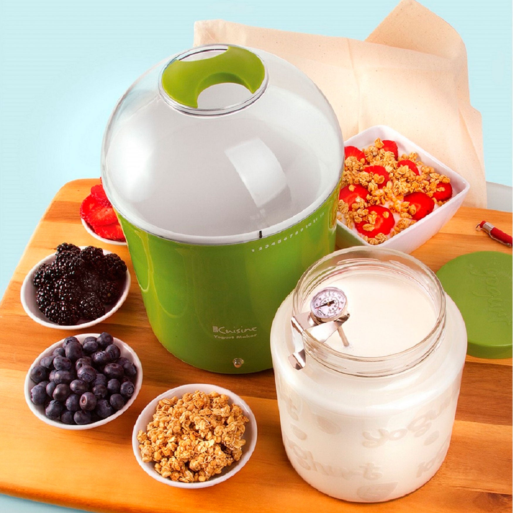 Euro Cuisine Yogurt & Greek Yogurt Maker with Glass Jar Brylane Home