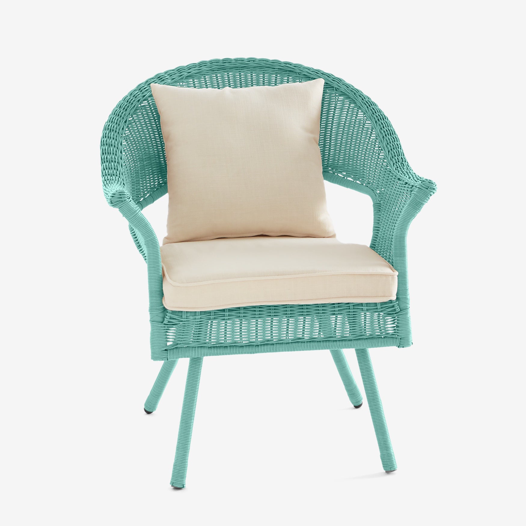 Affordable Roma Hand-Woven Resin Wicker Stacking Chair, Haze