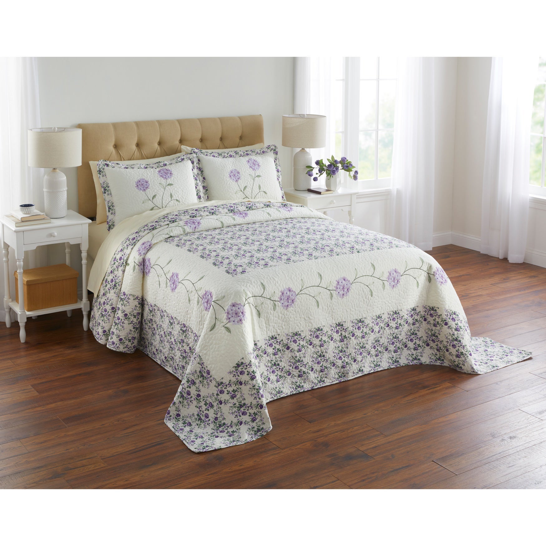 BrylaneHome Margaret Embroidered Bedspread - Picture 8 of 10