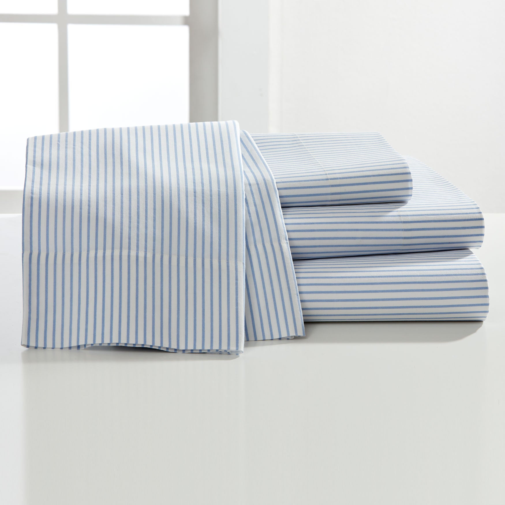 200TC Percale Classic Stripe Sheet Set Bedding Brylane Home