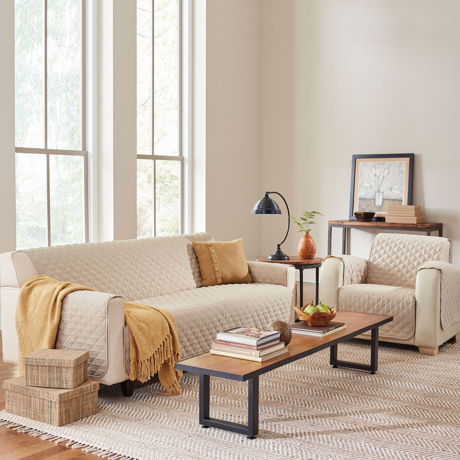 BH Studio Water-Repellent Microfiber Furniture Protectors, 