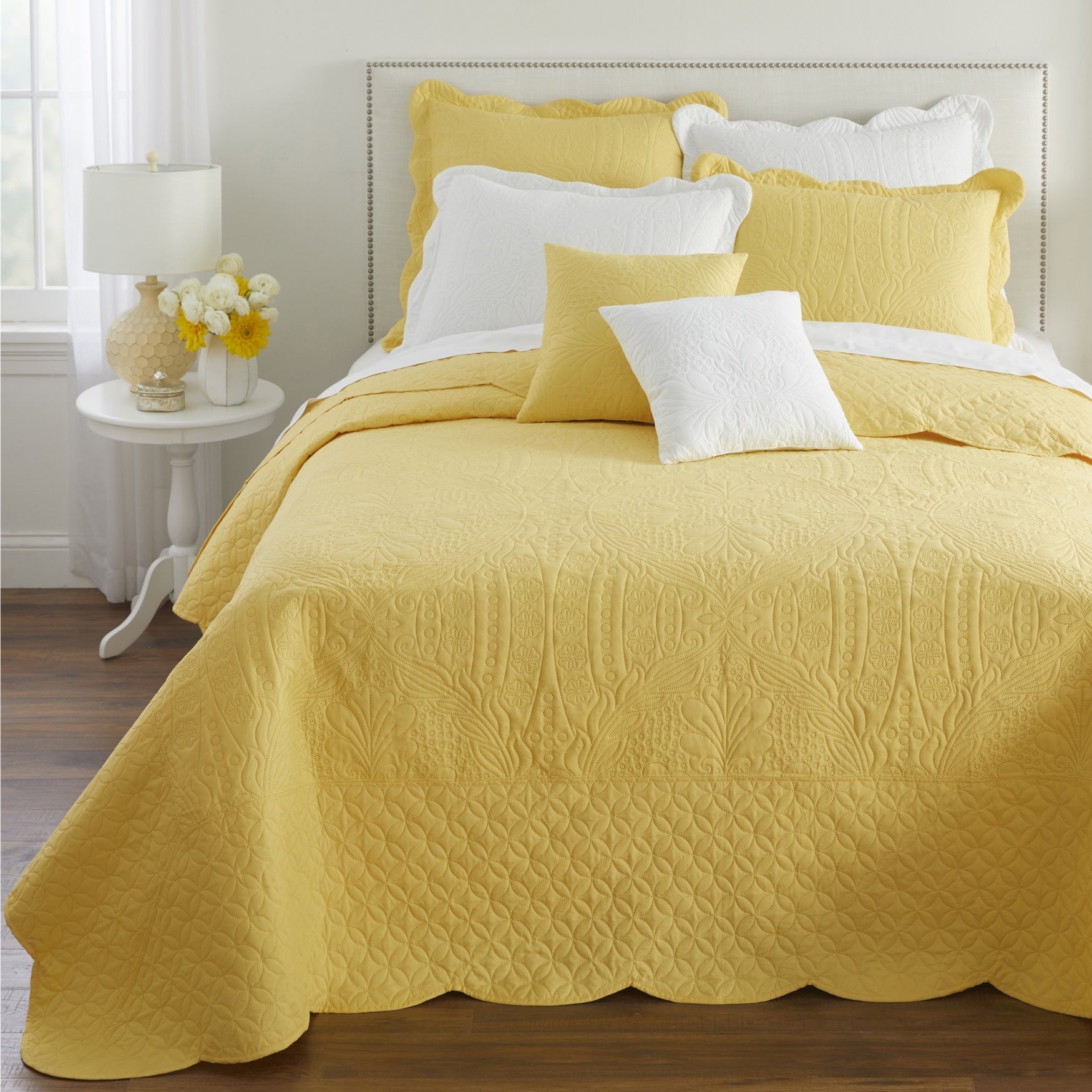 BrylaneHome Lily Damask Bedspread Bedding Collection - Picture 10 of 15