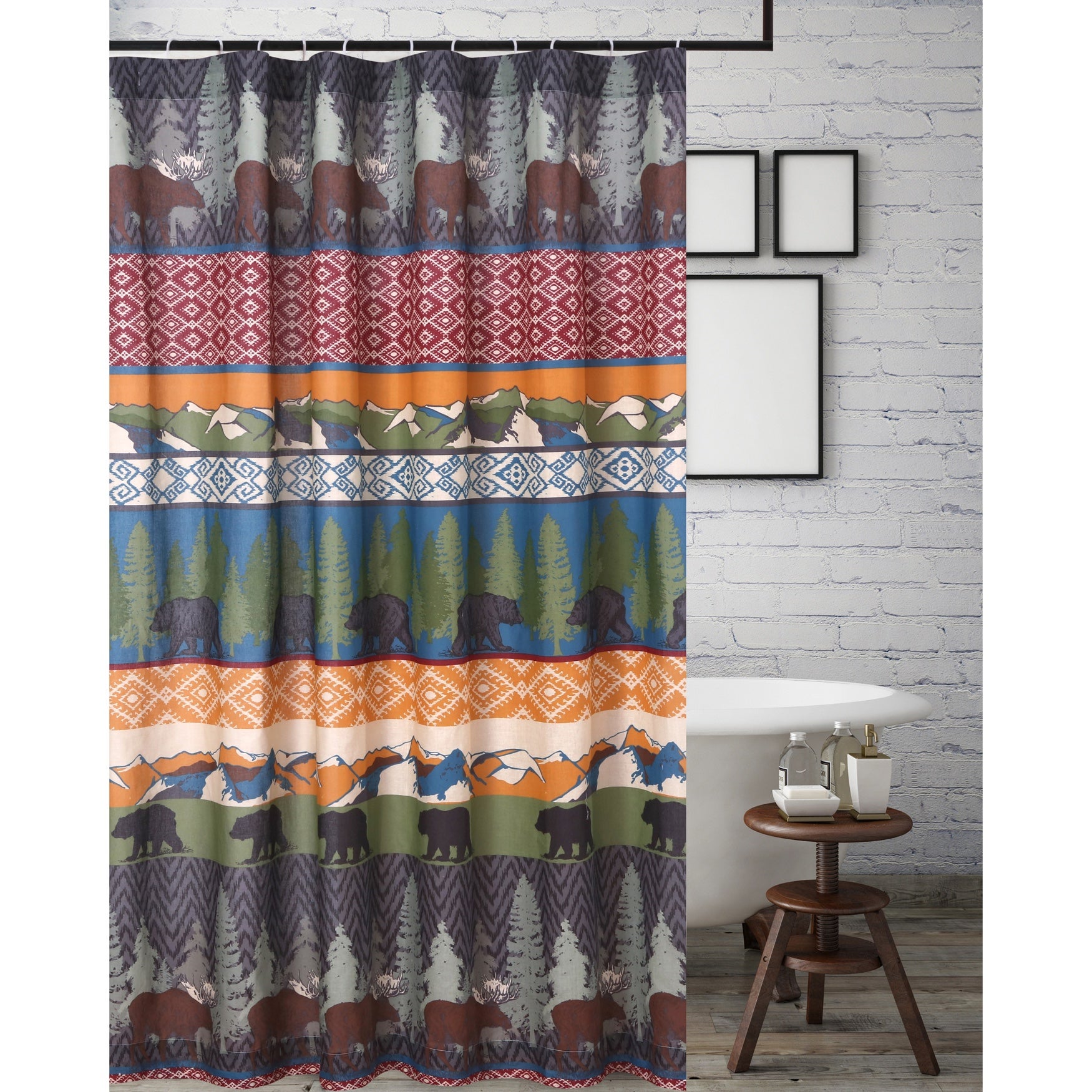 Black Bear Lodge Shower Curtain by Greenland Home Fashions Brylane Home