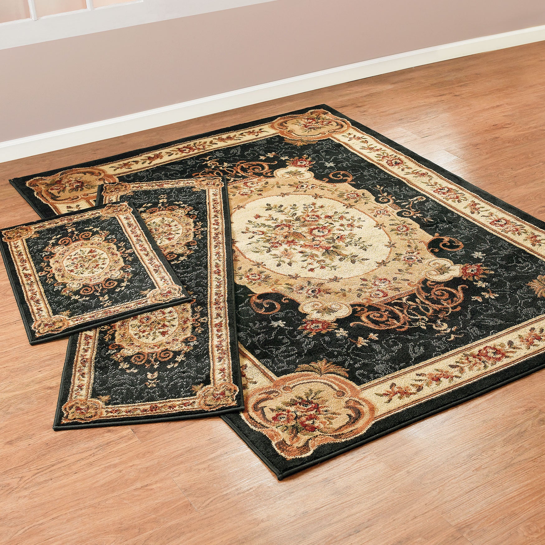 Floral 3Pc. Rug Set with Runner Brylane Home
