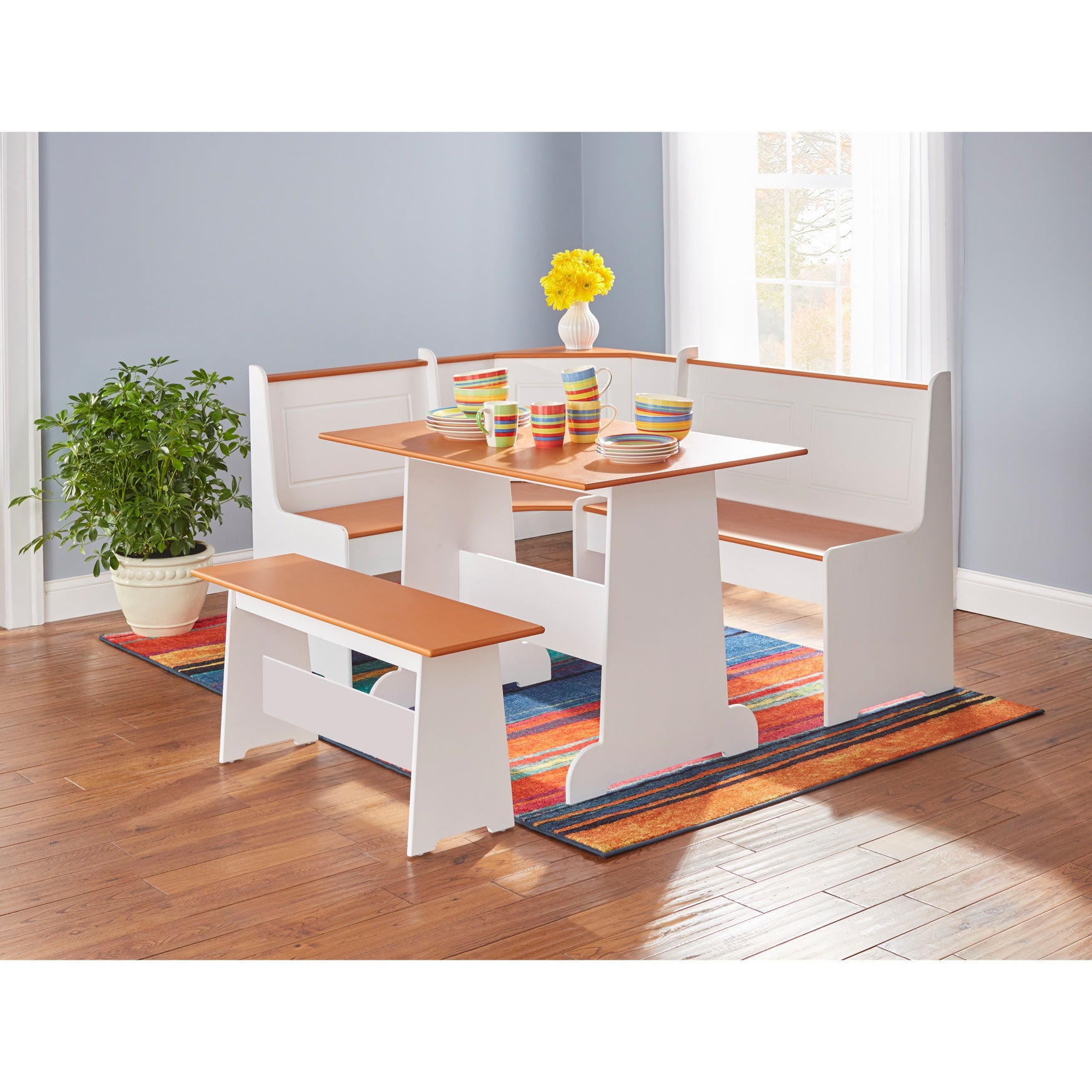 Breakfast nook sales table and bench