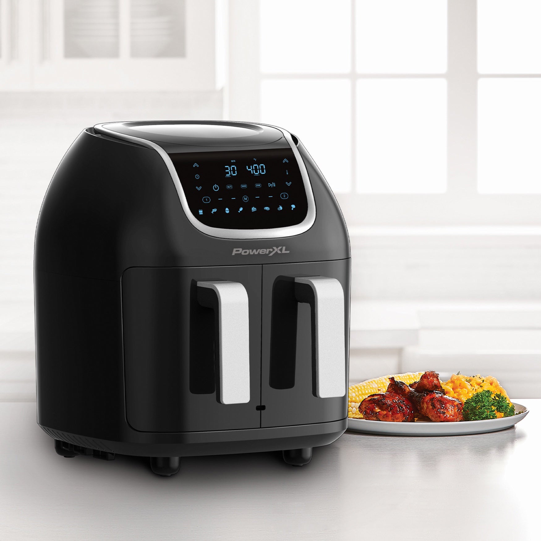 Save counter space with this versatile kitchen air fryer that combines 6 ap...