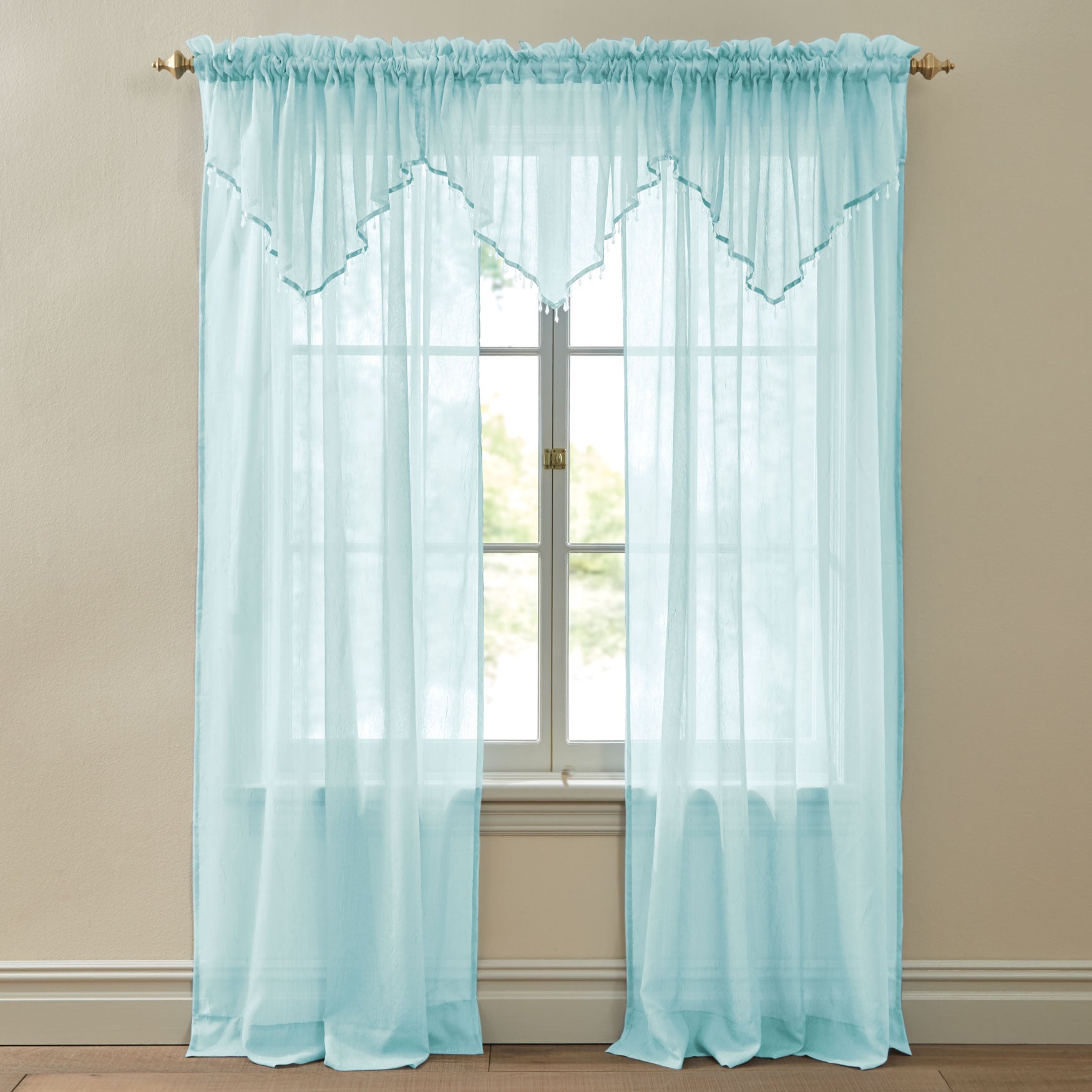 BH Studio Crushed Voile Ascot Valance Valances Brylane Home