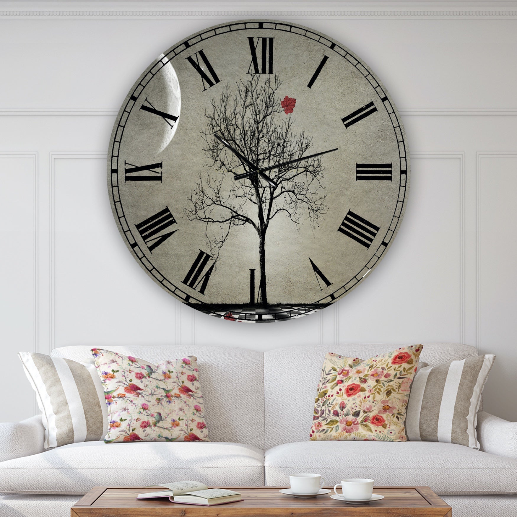 Modern Inevitable Large Cottage Wall Clock, Black Brylane Home