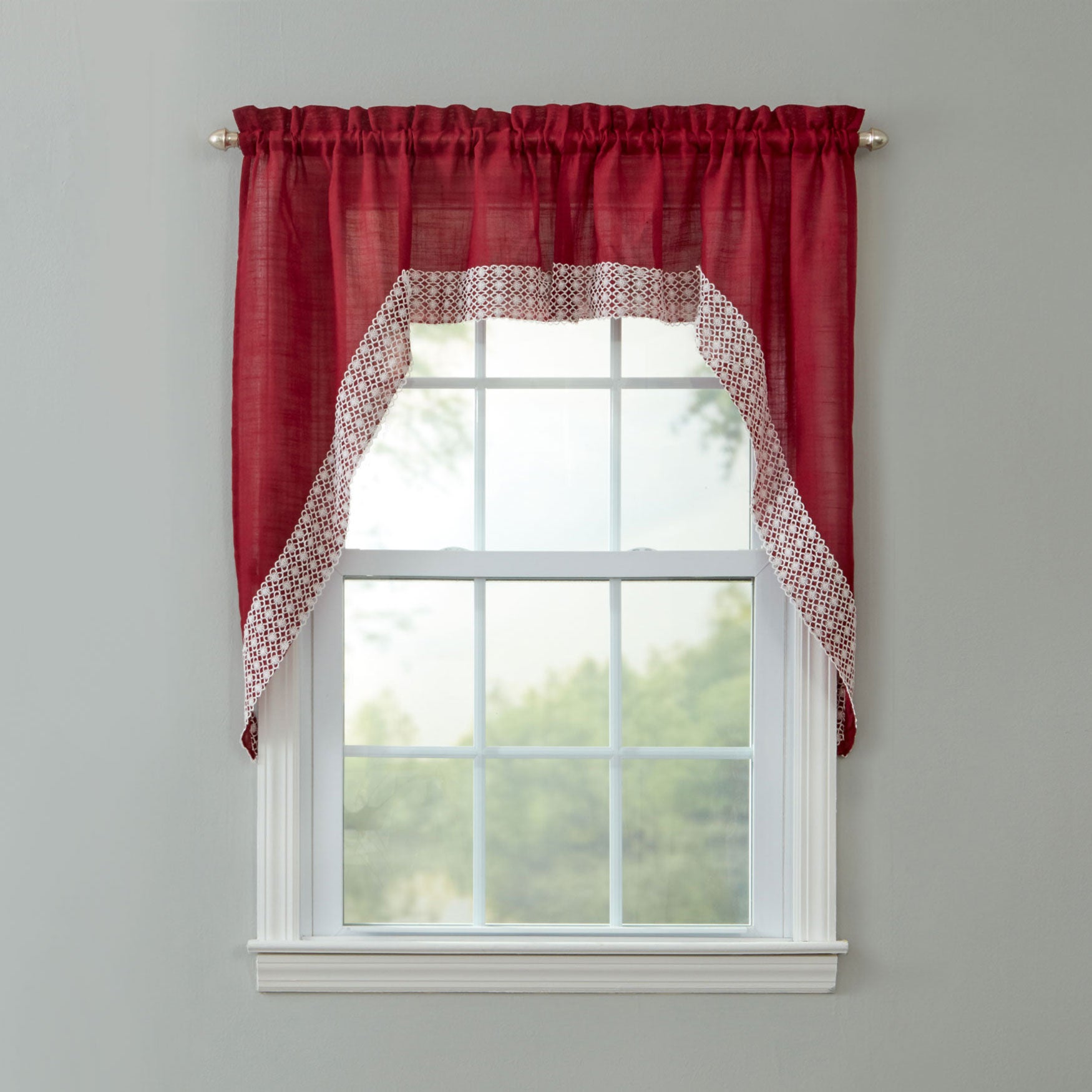 6PC WHOLESALE DEAL PRINTED GROMMET VERSATIL FAUX WINDOW VALANCE SWAG TOPPER V23 