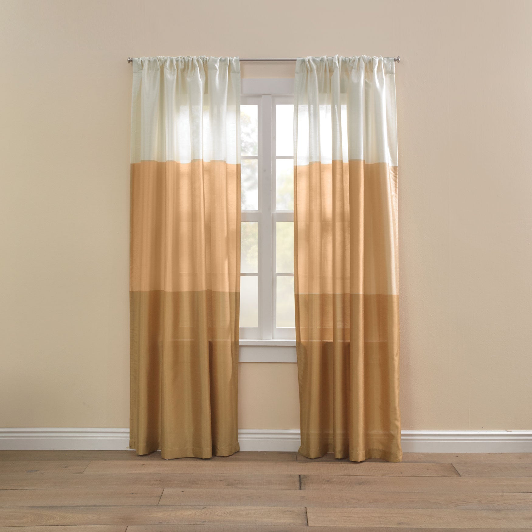 Triad Faux Silk Rod Pocket Back Tab Panel Window Brylane Home