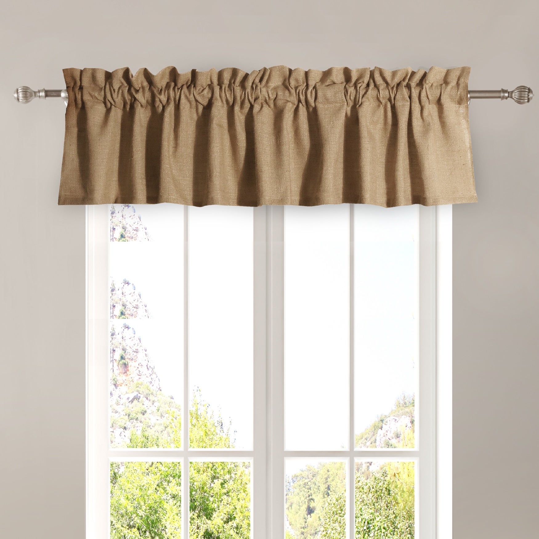 Burlap Natural Window Valance Brylane Home