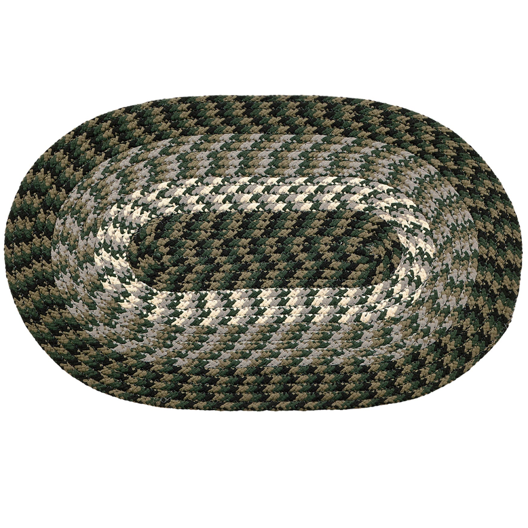 Traditional Alpine Braid Collection Reversible Indoor Area Rug in